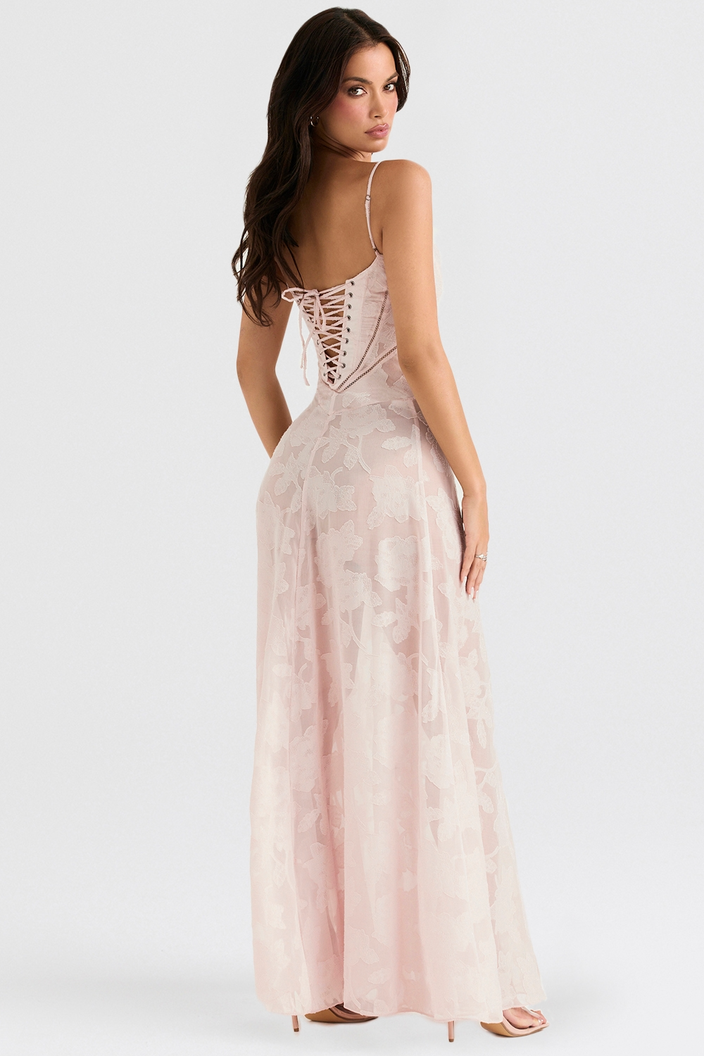 Sharon | Floral Embroidered Bodycon Maxi Dress
