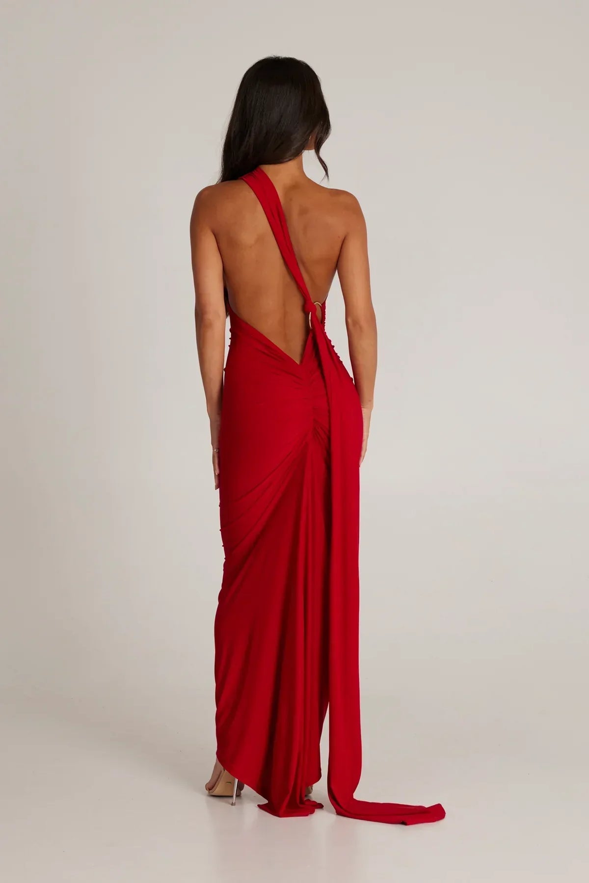 Tina | Versatile Sash One-Shoulder Grecian Maxi Dress