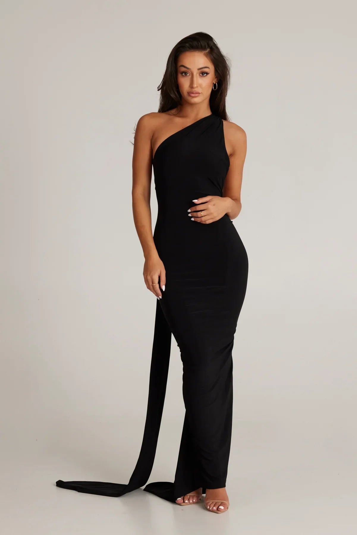 Tina | Versatile Sash One-Shoulder Grecian Maxi Dress