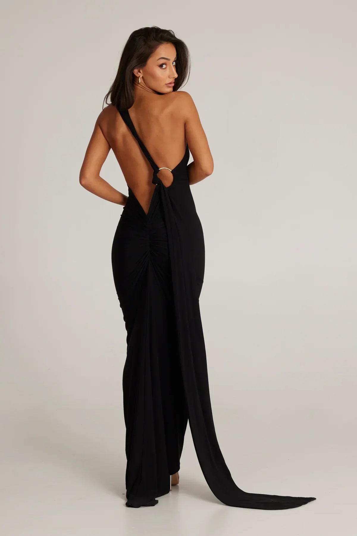 Tina | Versatile Sash One-Shoulder Grecian Maxi Dress