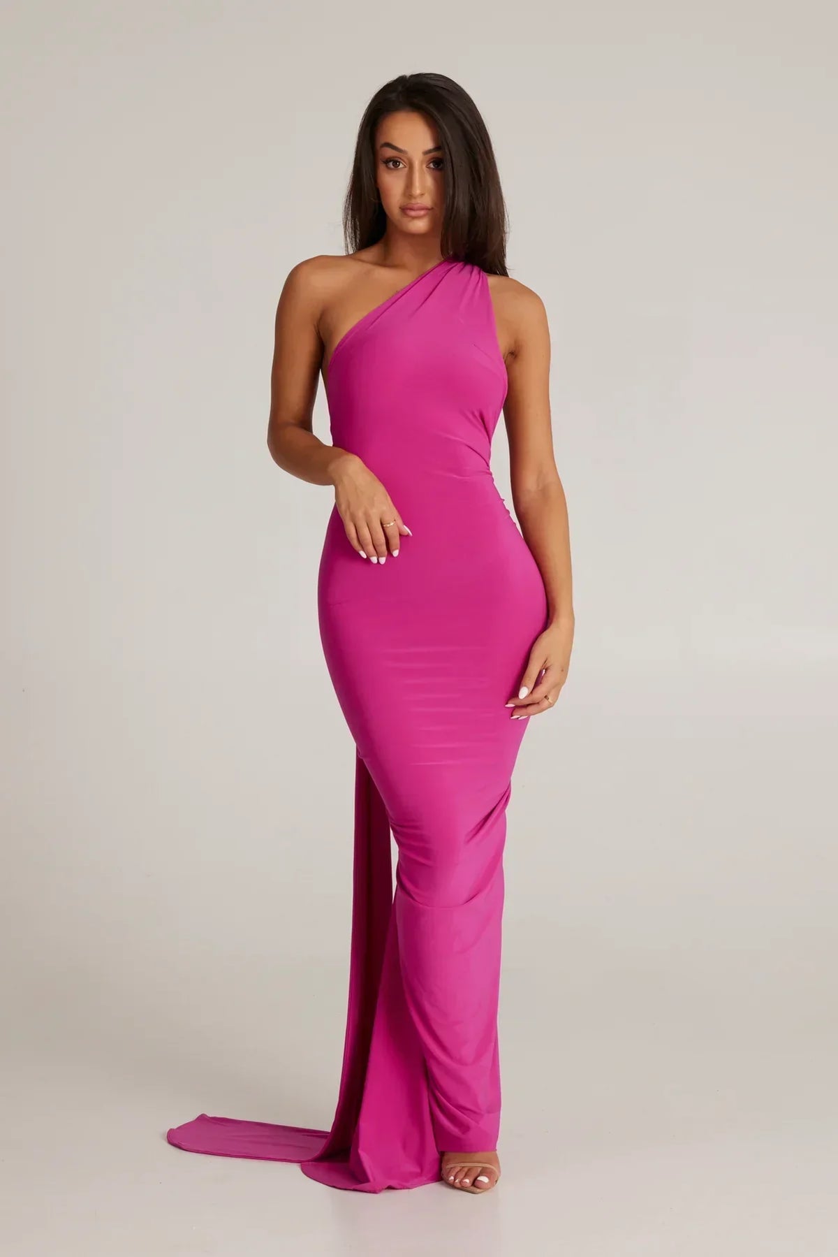 Tina | Versatile Sash One-Shoulder Grecian Maxi Dress