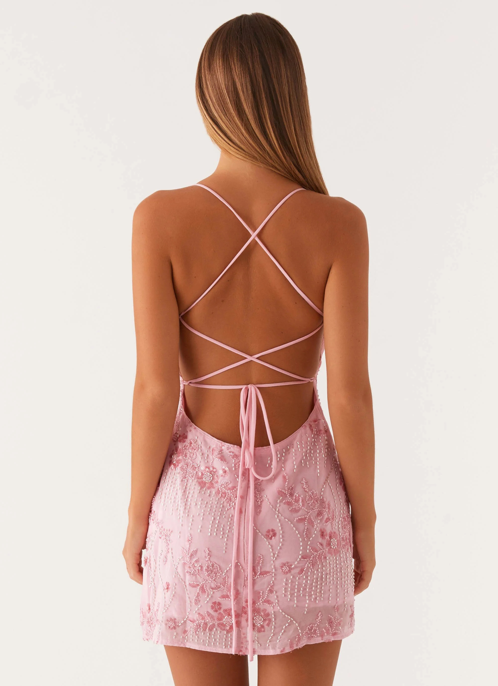 Cami | Shimmering Floral Beaded Sequin Mini Dress