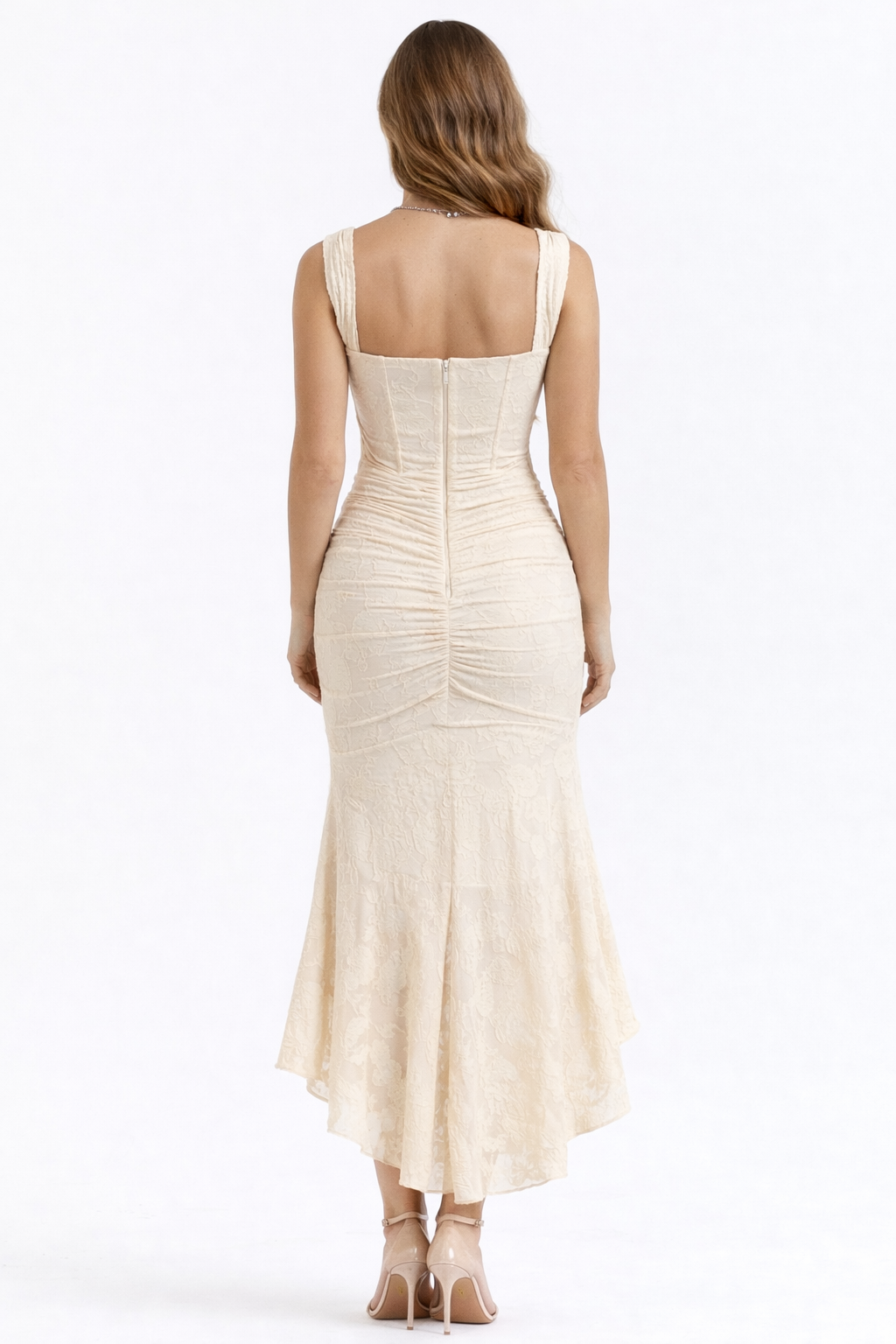 Cleo | Bias-Cut Luminous Cowl Neck Midi Dress