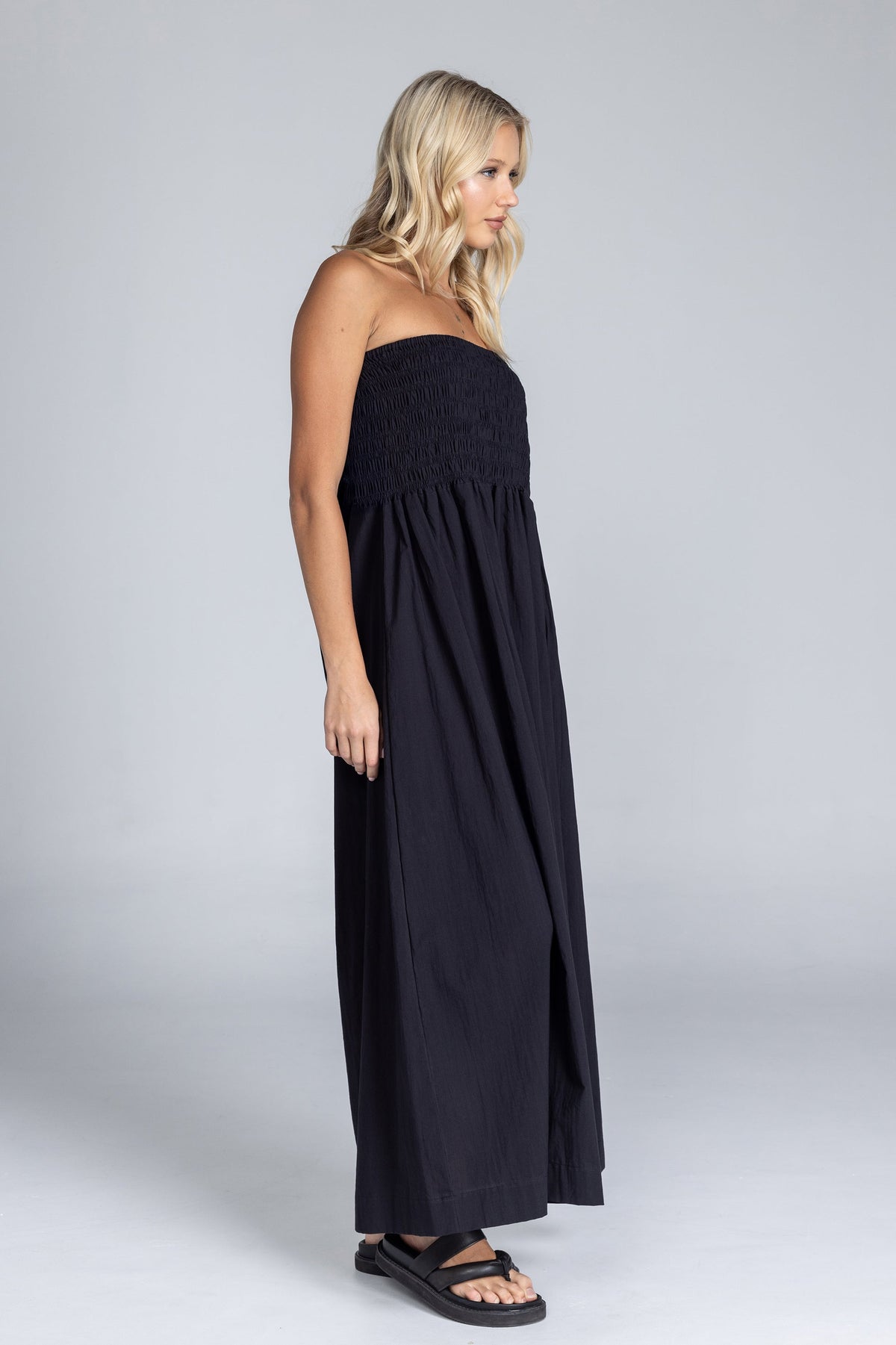 Carmelita | Strapless Shirred Maxi Dress