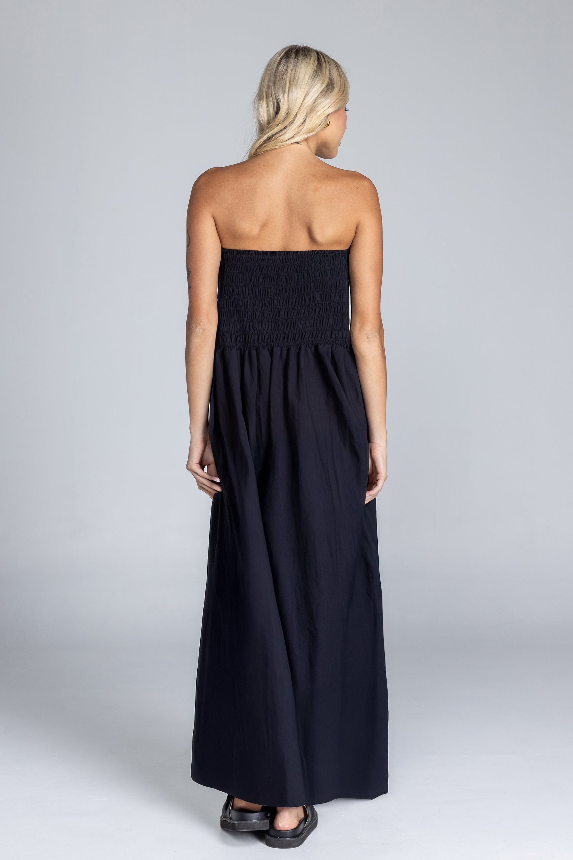 Carmelita | Strapless Shirred Maxi Dress