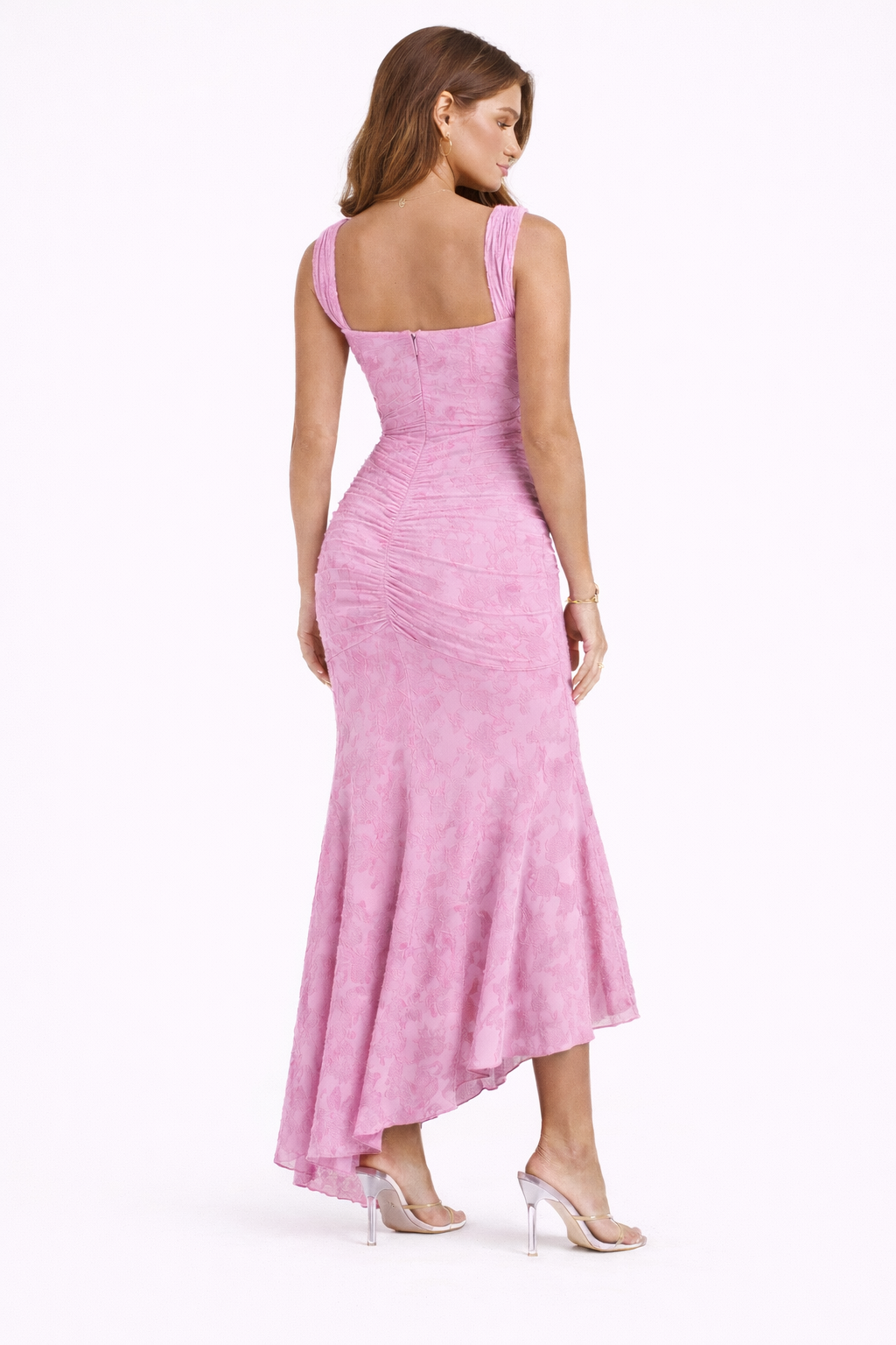 Cleo | Bias-Cut Luminous Cowl Neck Midi Dress