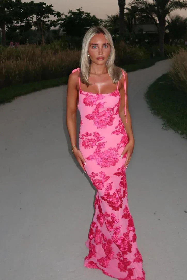 Fiona | Women's Sleeveless Floral BodyCon Maxi Summer Dress