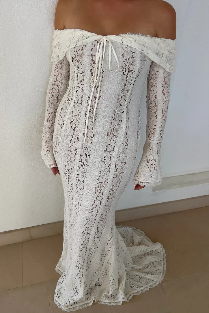 Lucy | Women's Lace Off-Shoulder Maxi Summer Dress