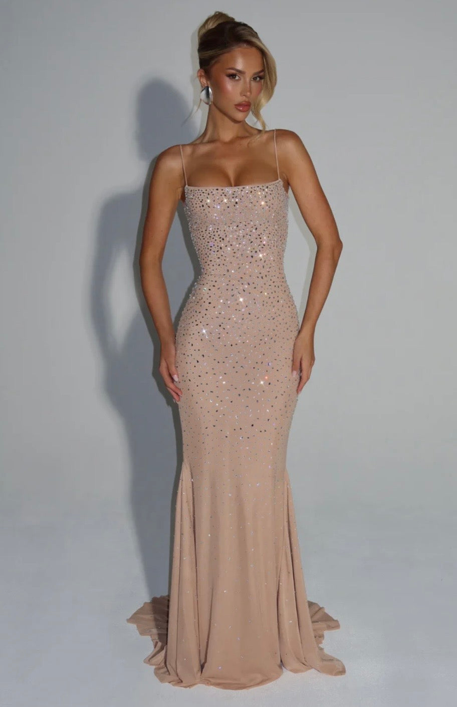 Josie | Sculpted Bodice Refined Opulence Shimmer Maxi Dress