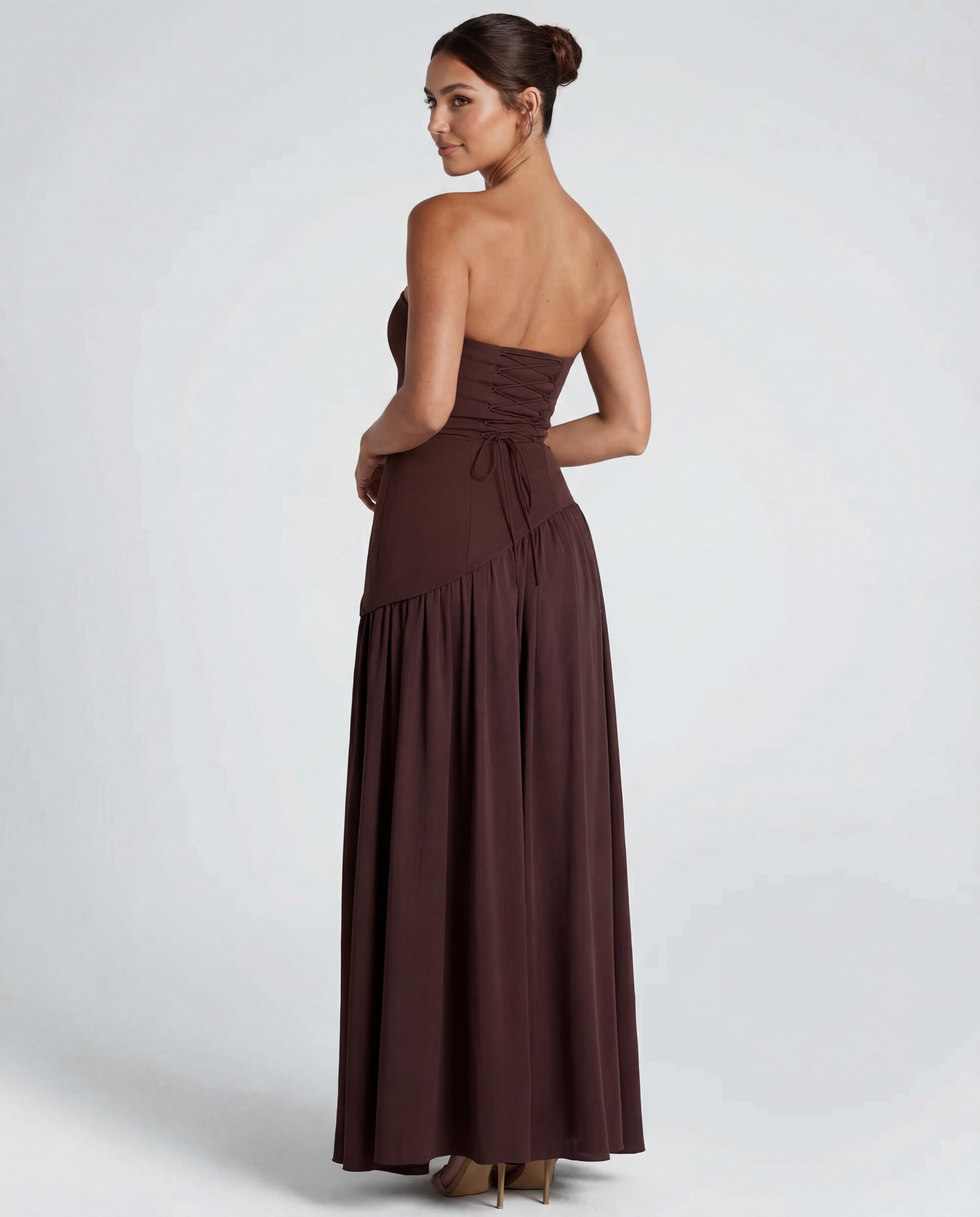 Aveline | Strapless Maxi Dress Thigh-High Split