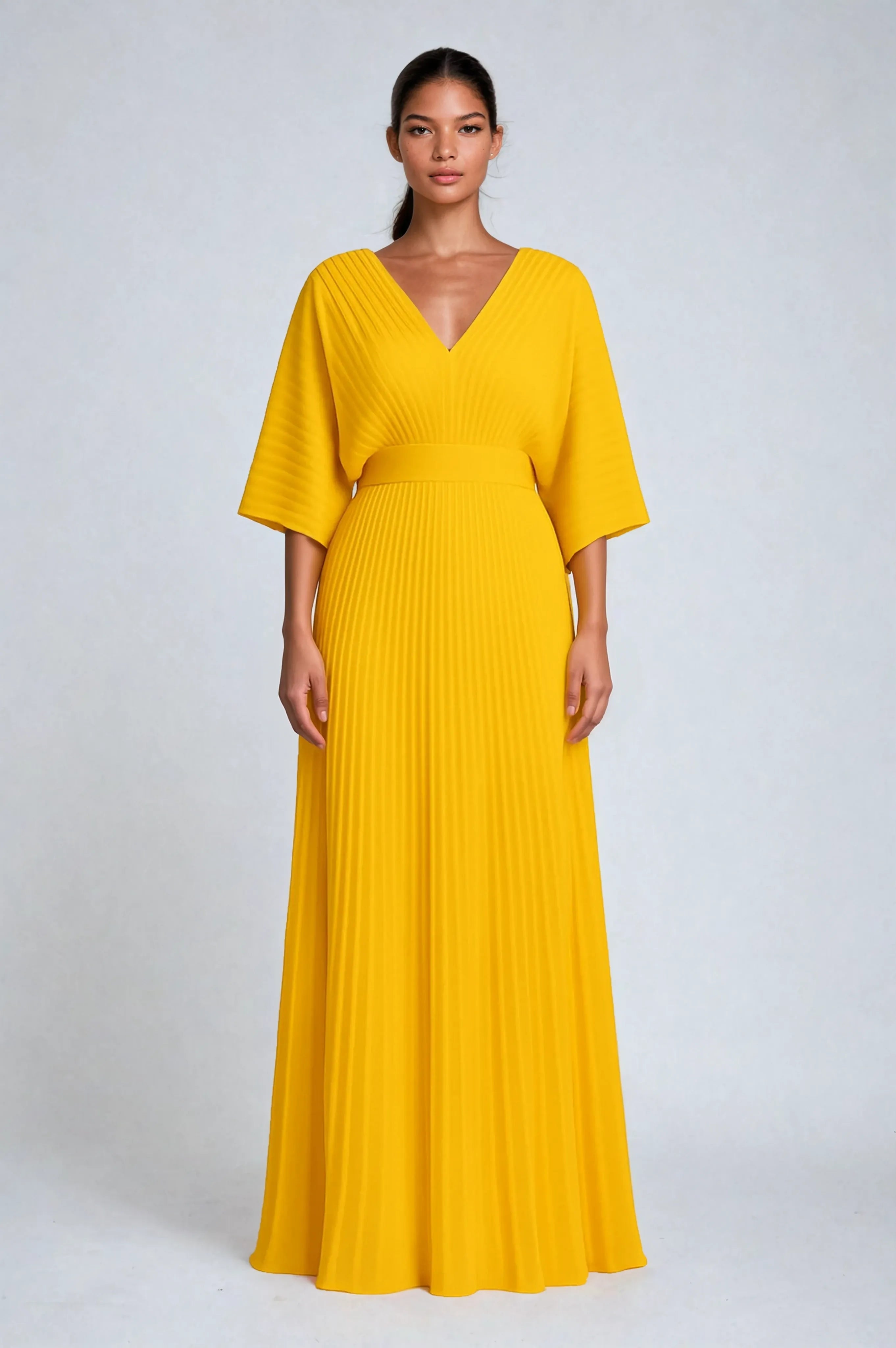 Maddy | Sophisticated Summer Vibrant Pleated Maxi Dress