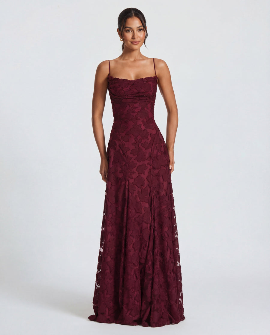 Wynn | Floral Burnout Jersey Maxi Dress