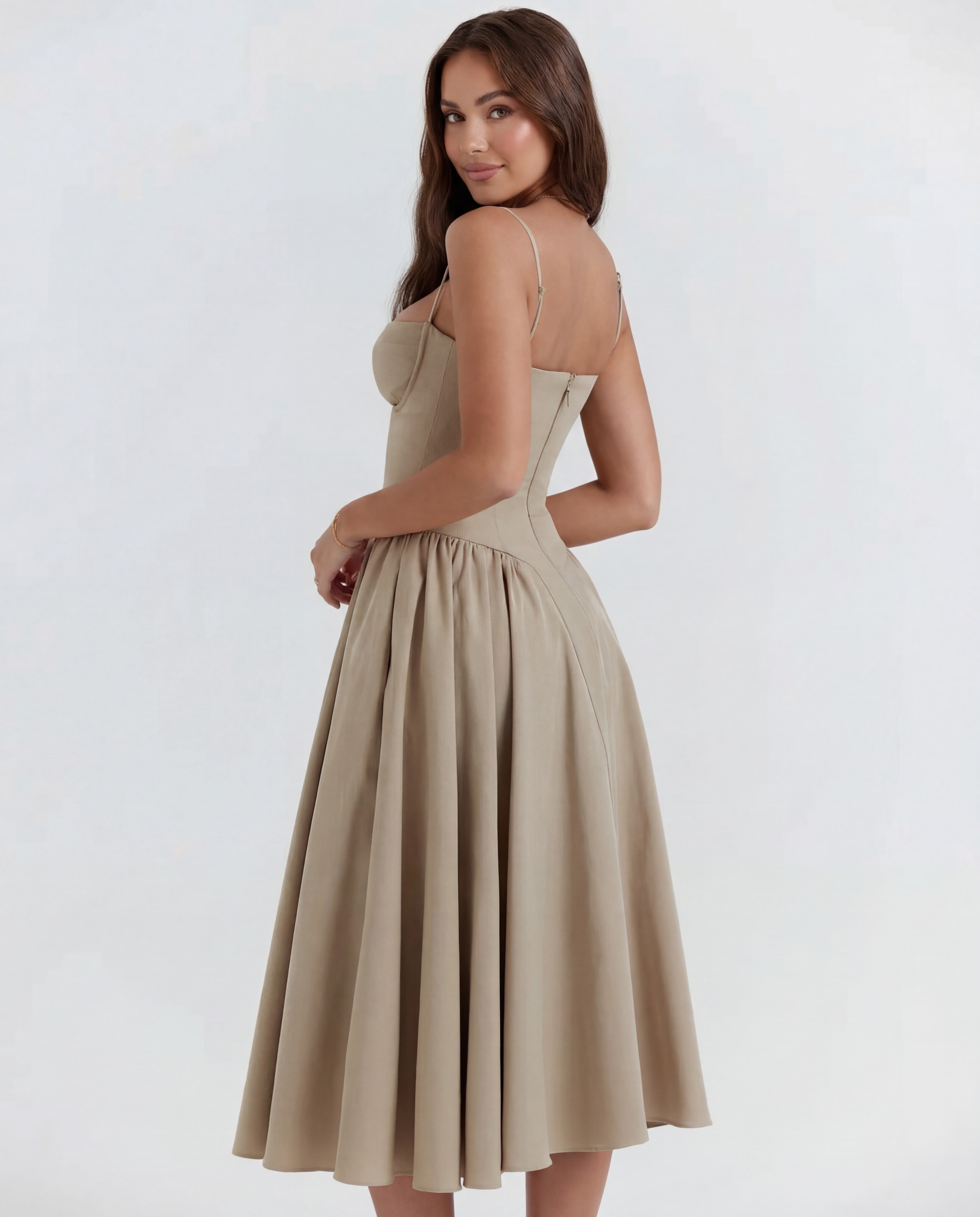 Amaria | Underwired Sweetheart Neckline Corset Midi Dress