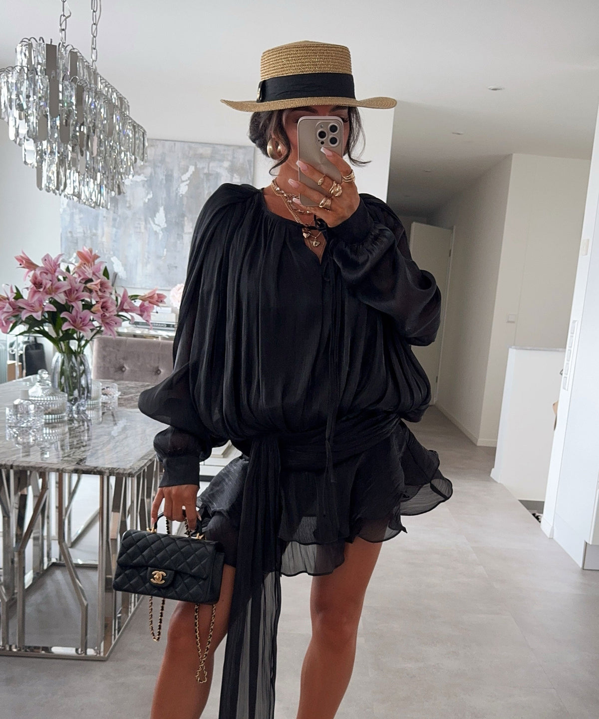 Velvet | Lustrous Black Velvet Mini Dress