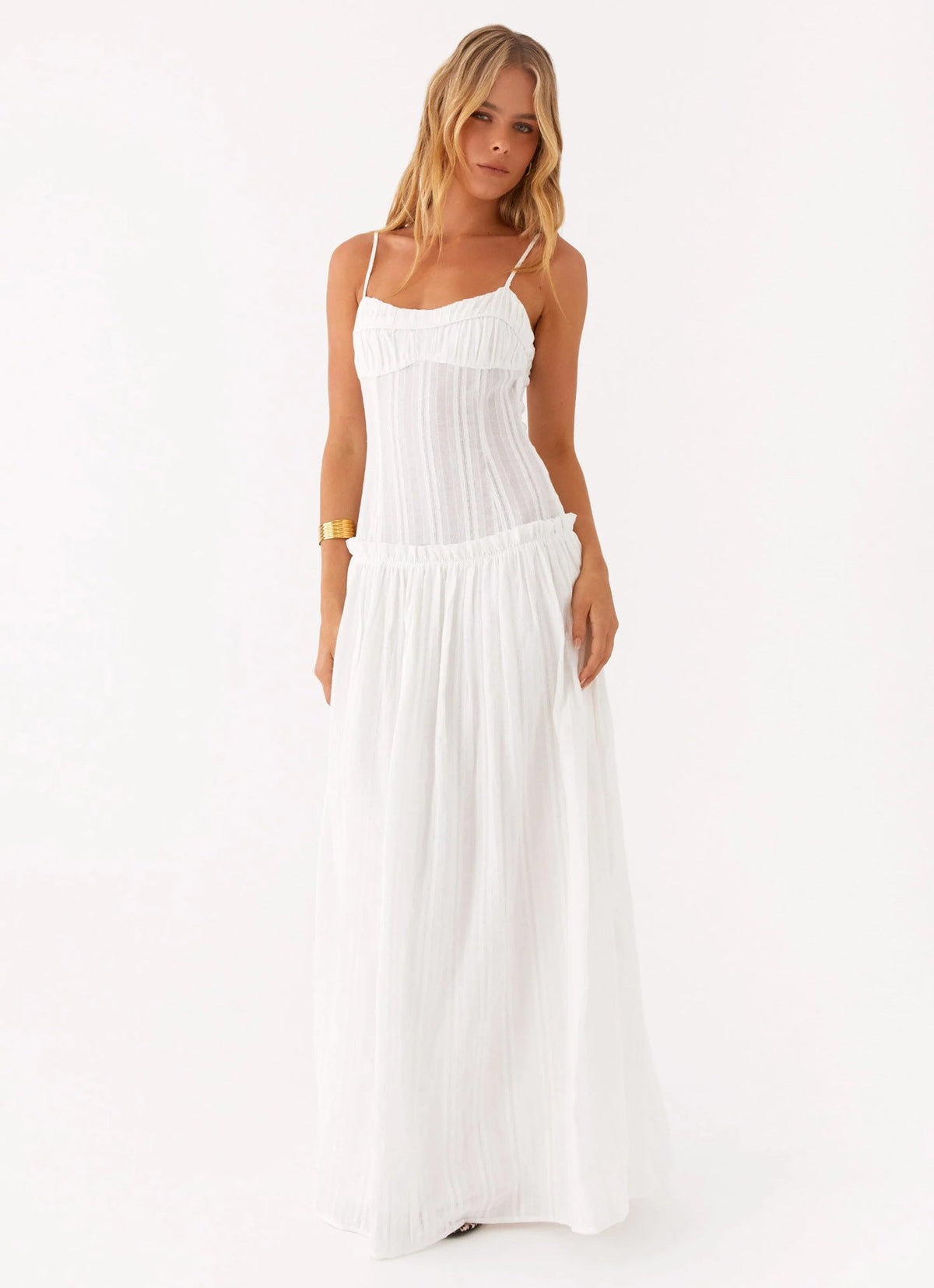 Jamy | Elegant Back Slip Color-Block Maxi Dress