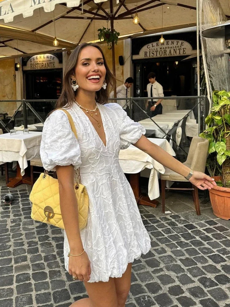 Melanie | Flowy Carefree Golden Hour Romantic Mini Dress