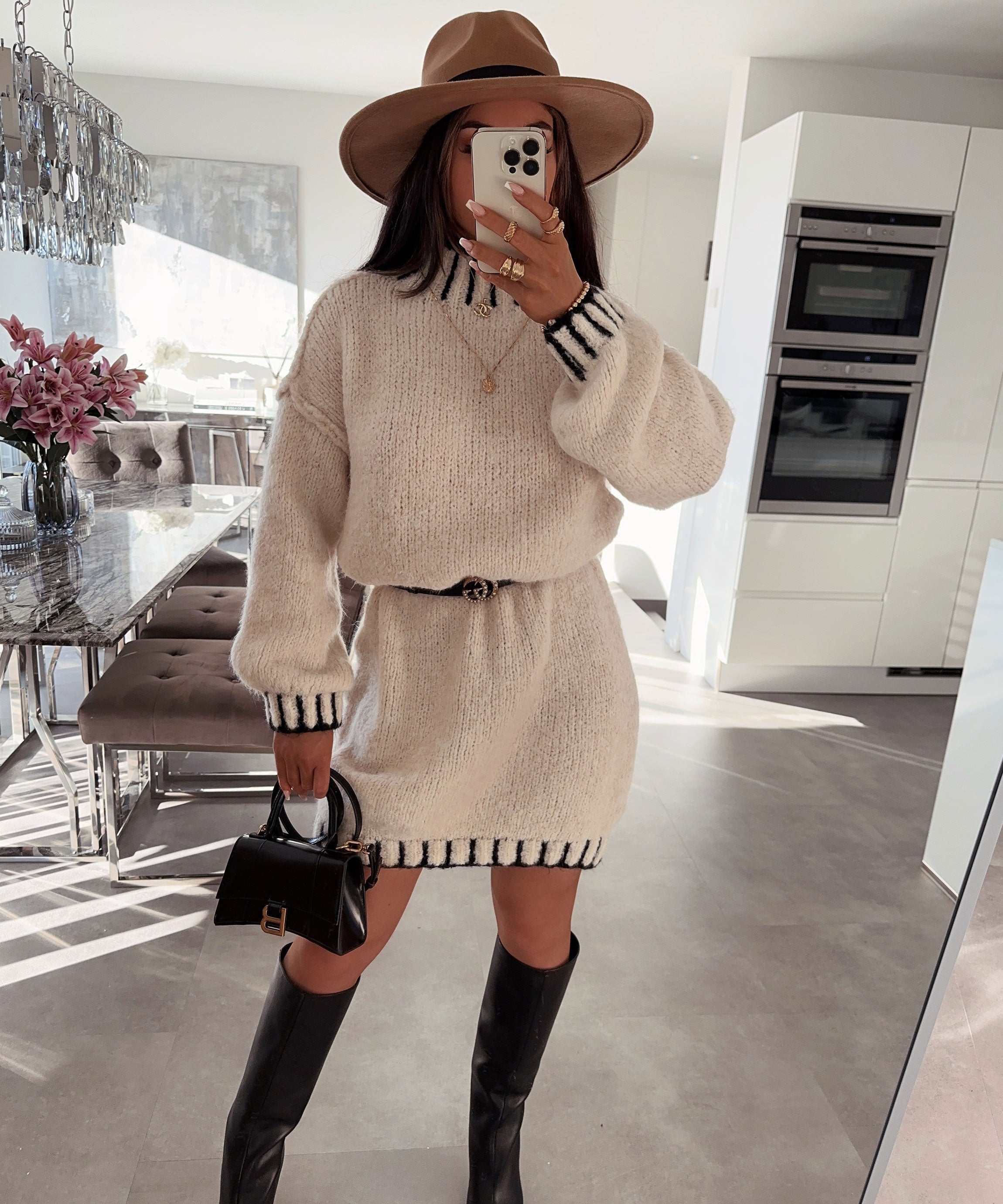 Maeve | Long Sleeve Cozy Winter Soft Knit Stretchy Midi Dress