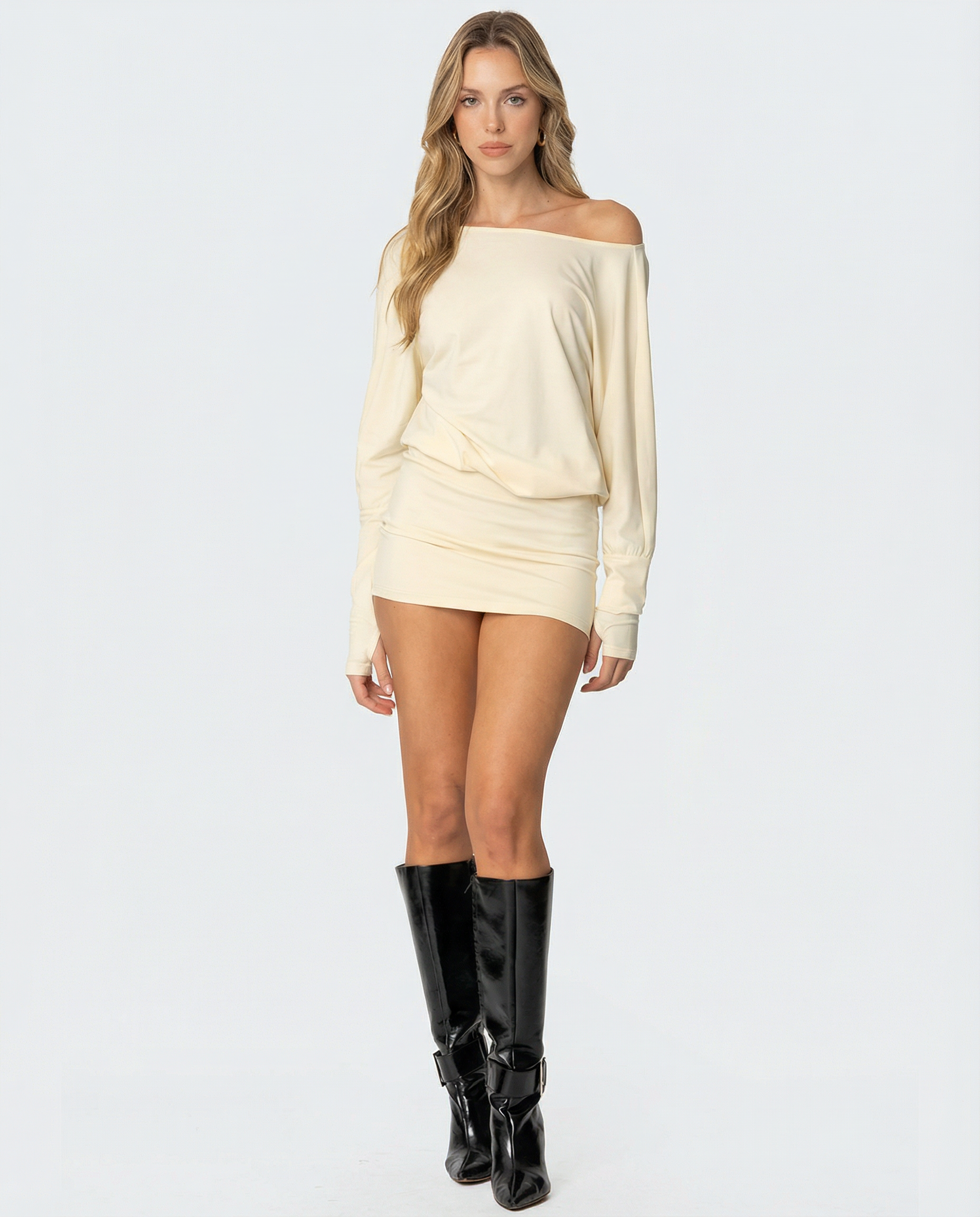 Luna | Relaxed Neckline Open Back Mini Dress