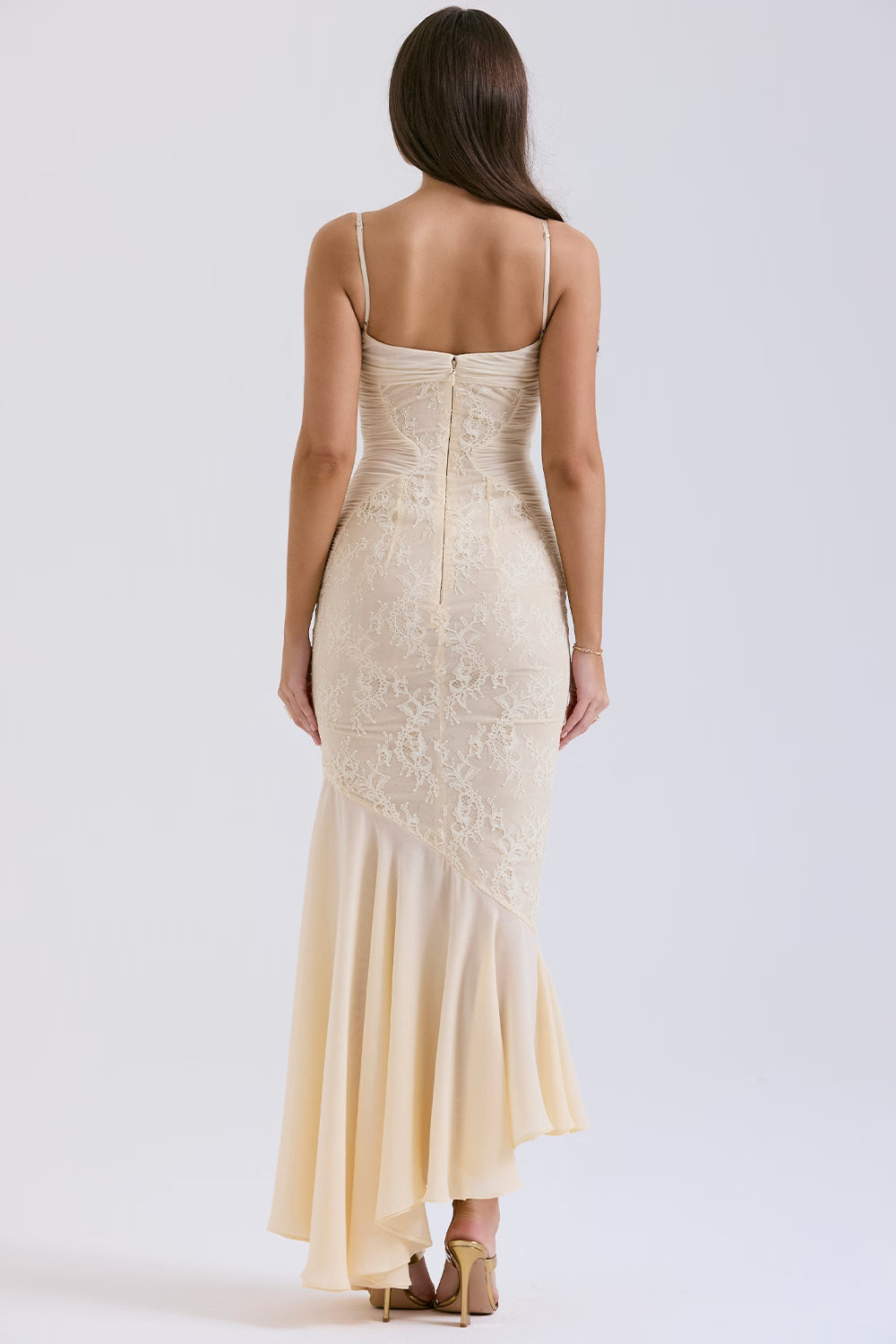 Suzie | Ethereal Vanilla White Fluid Draped Maxi Dress