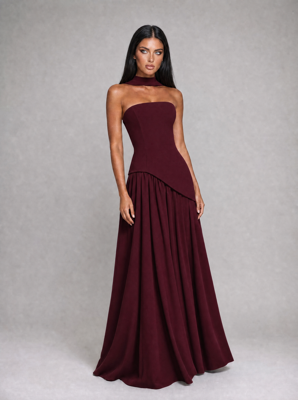 Wine Donna maxi dress - full length