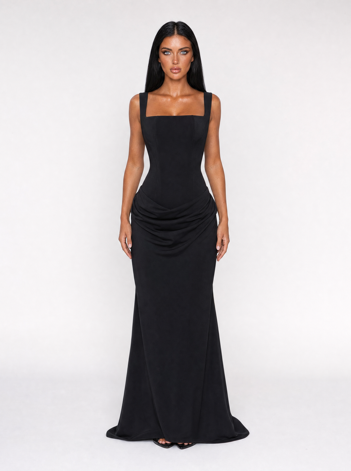 Nina black maxi dress - front