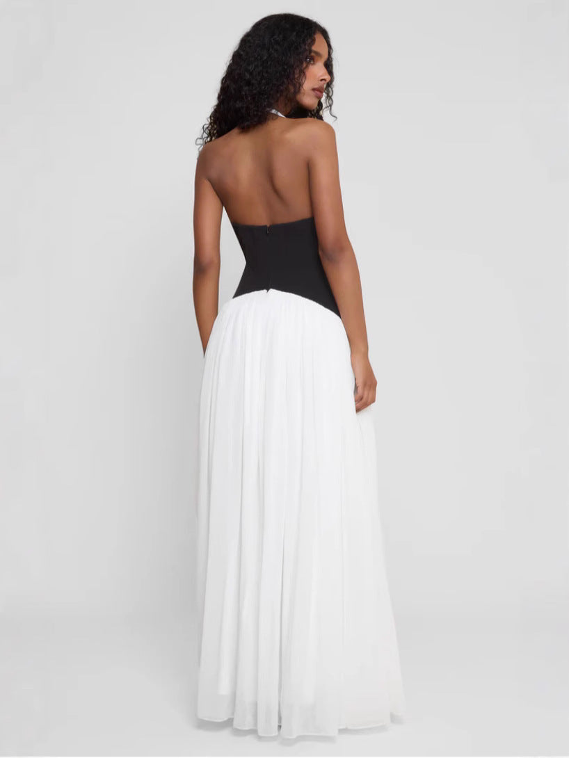 Leia | Sculpting Corset Waist Plunge Halterneck Maxi Dress