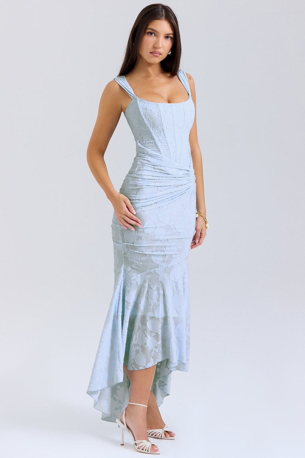 Elsie | Sculpting Sleeveless Lace Maxi Dress
