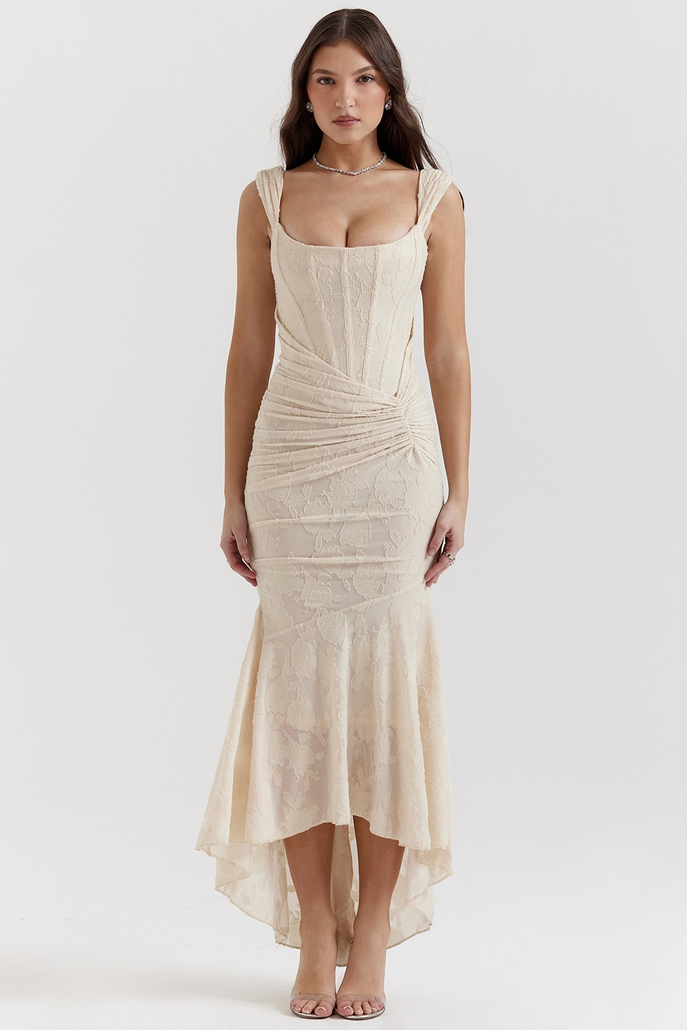 Elsie | Sculpting Sleeveless Lace Maxi Dress