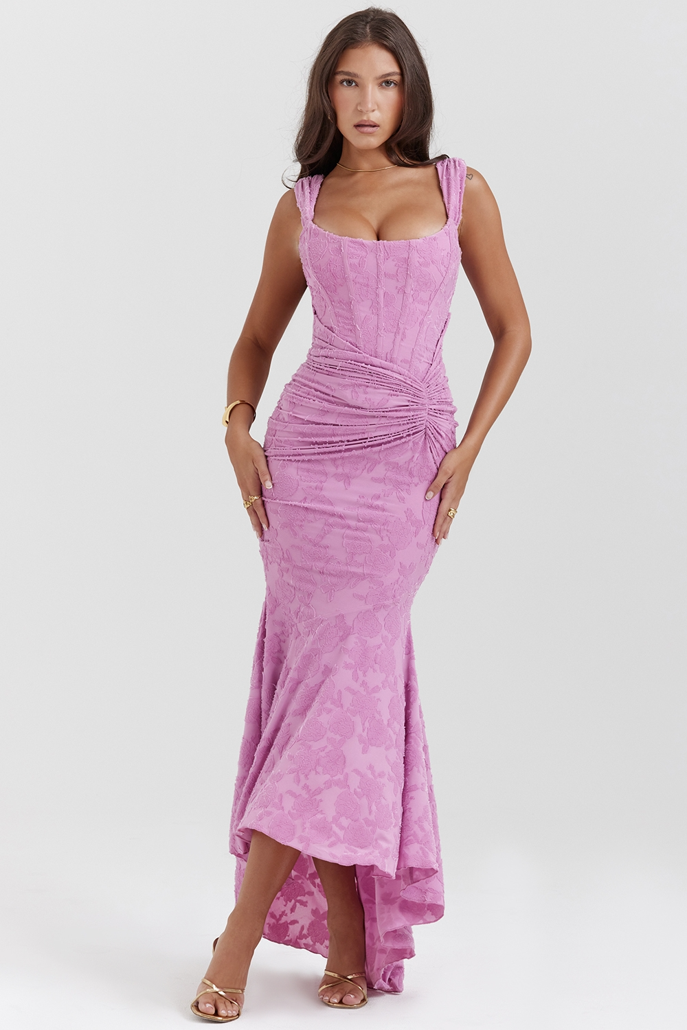 Elsie | Sculpting Sleeveless Lace Maxi Dress