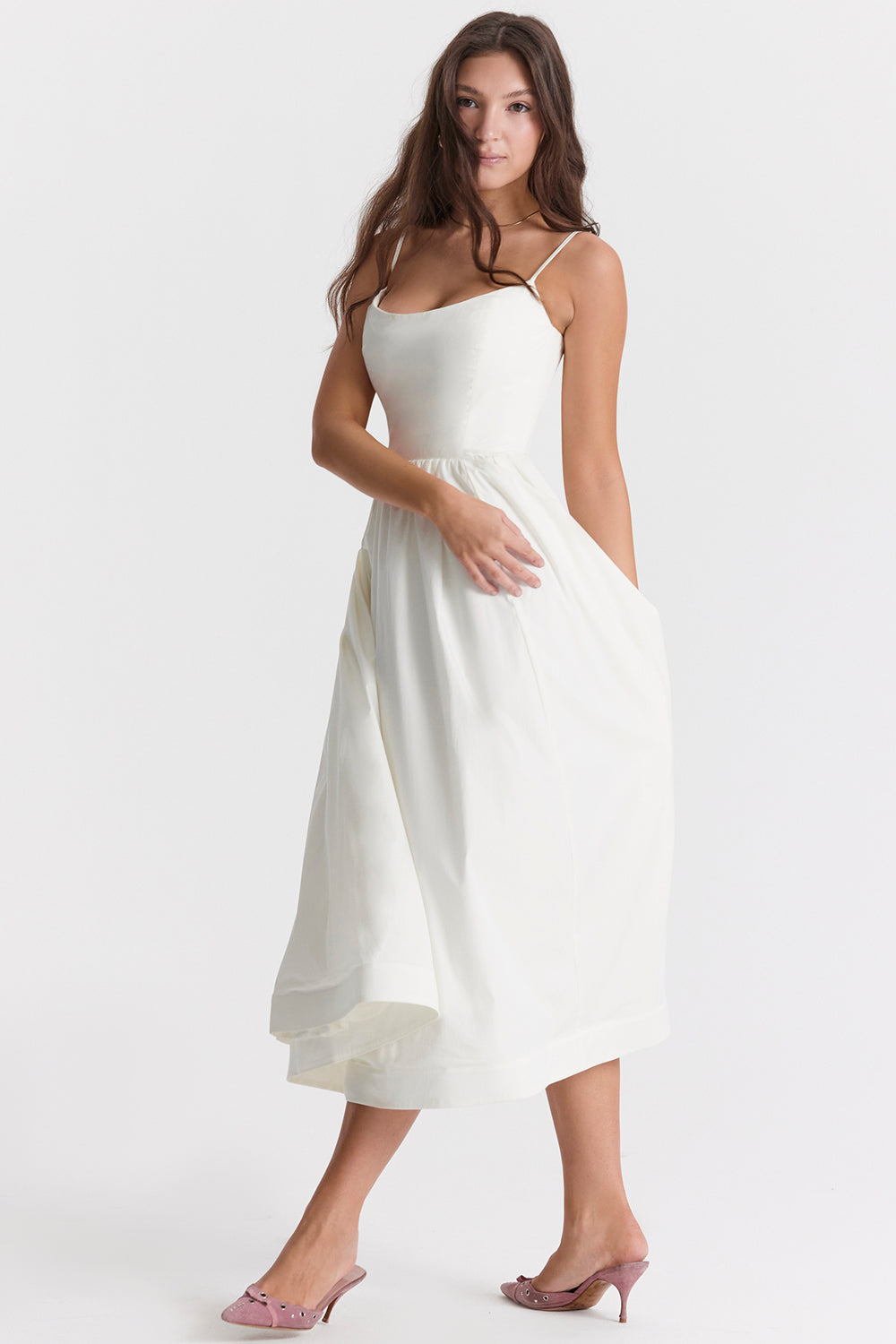 Samara | Elegant Sleeveless Open Back Midi Dress