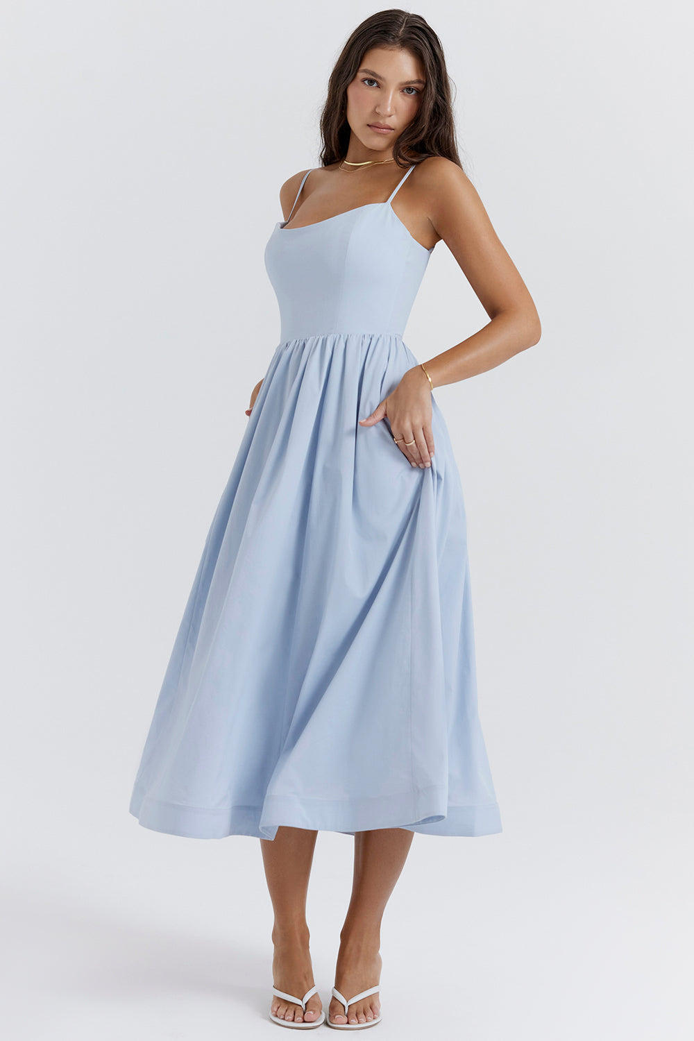 Samara | Elegant Sleeveless Open Back Midi Dress
