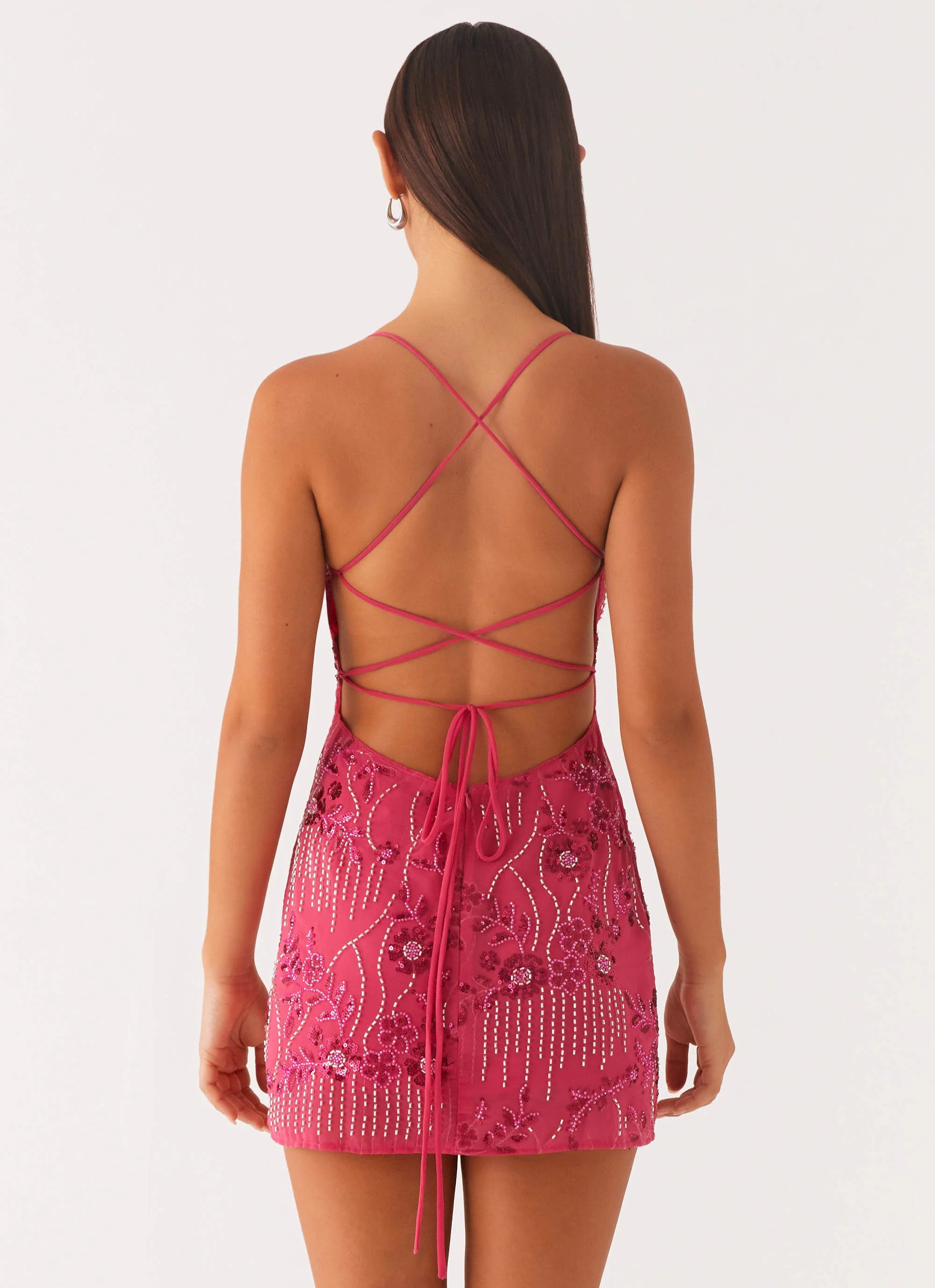 Cami | Shimmering Floral Beaded Sequin Mini Dress