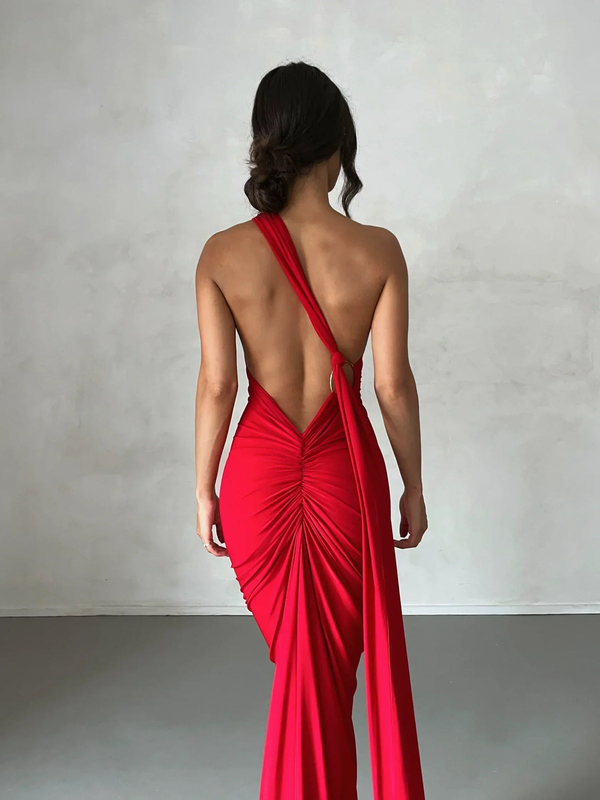 Tina | Versatile Sash One-Shoulder Grecian Maxi Dress