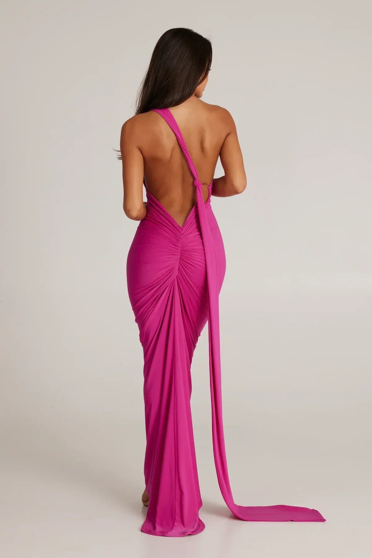 Tina | Versatile Sash One-Shoulder Grecian Maxi Dress