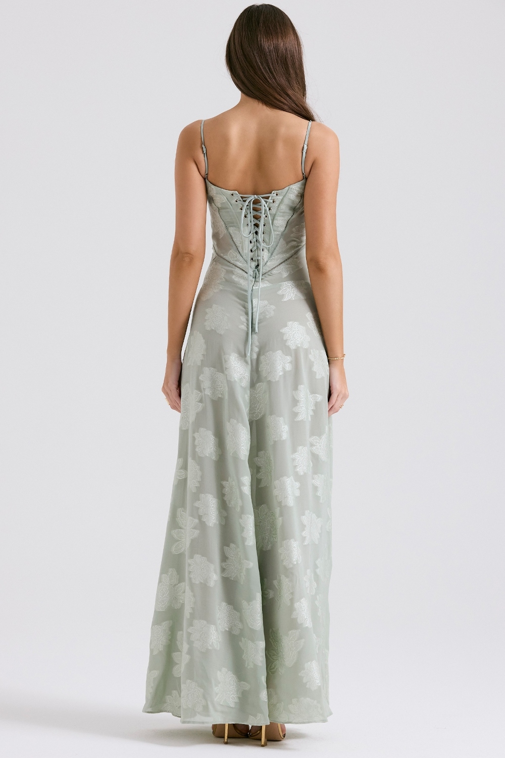 Sharon | Floral Embroidered Bodycon Maxi Dress