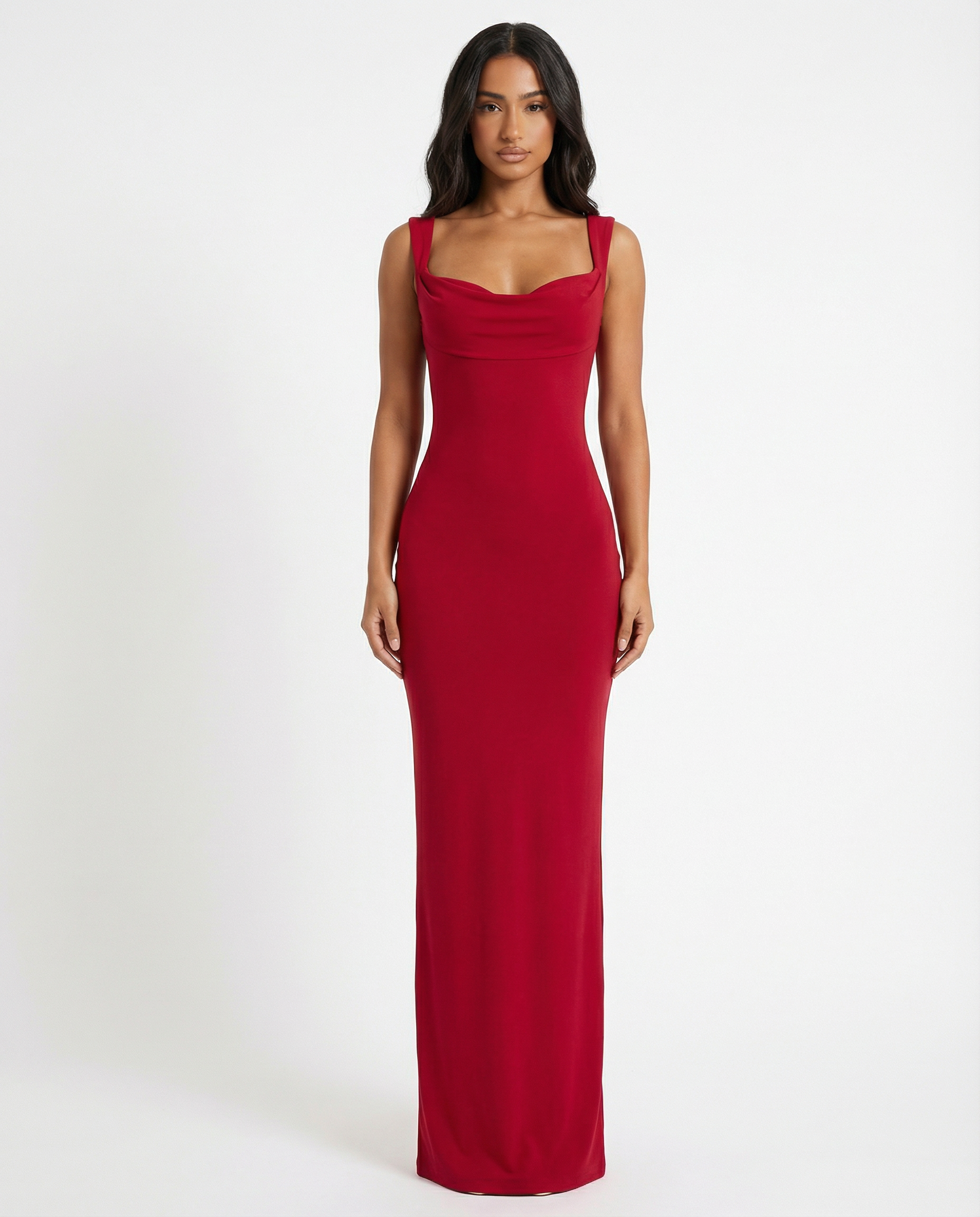 Mae | Sleek Sculpting Backless Tie-Detail Maxi Dress