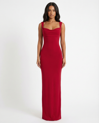 Mae | Sleek Sculpting Backless Tie-Detail Maxi Dress