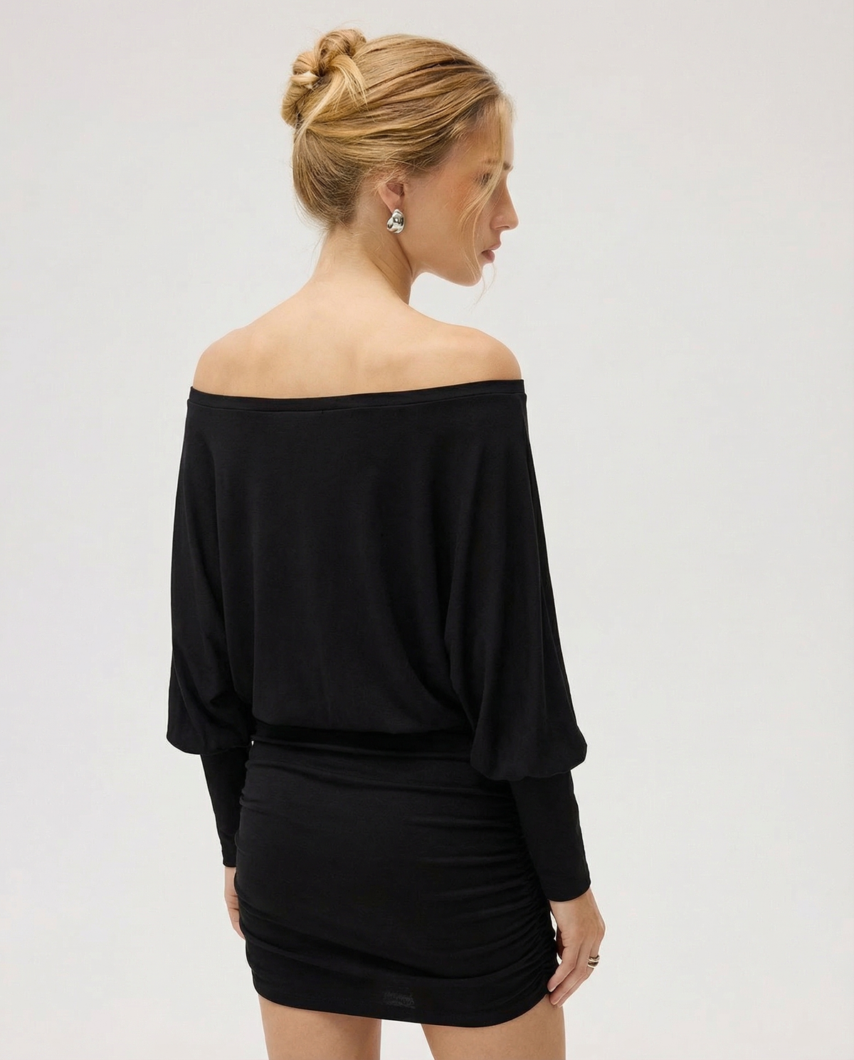 Jaimey | Draped Top Ruched Fitted Skirt Mini Dress