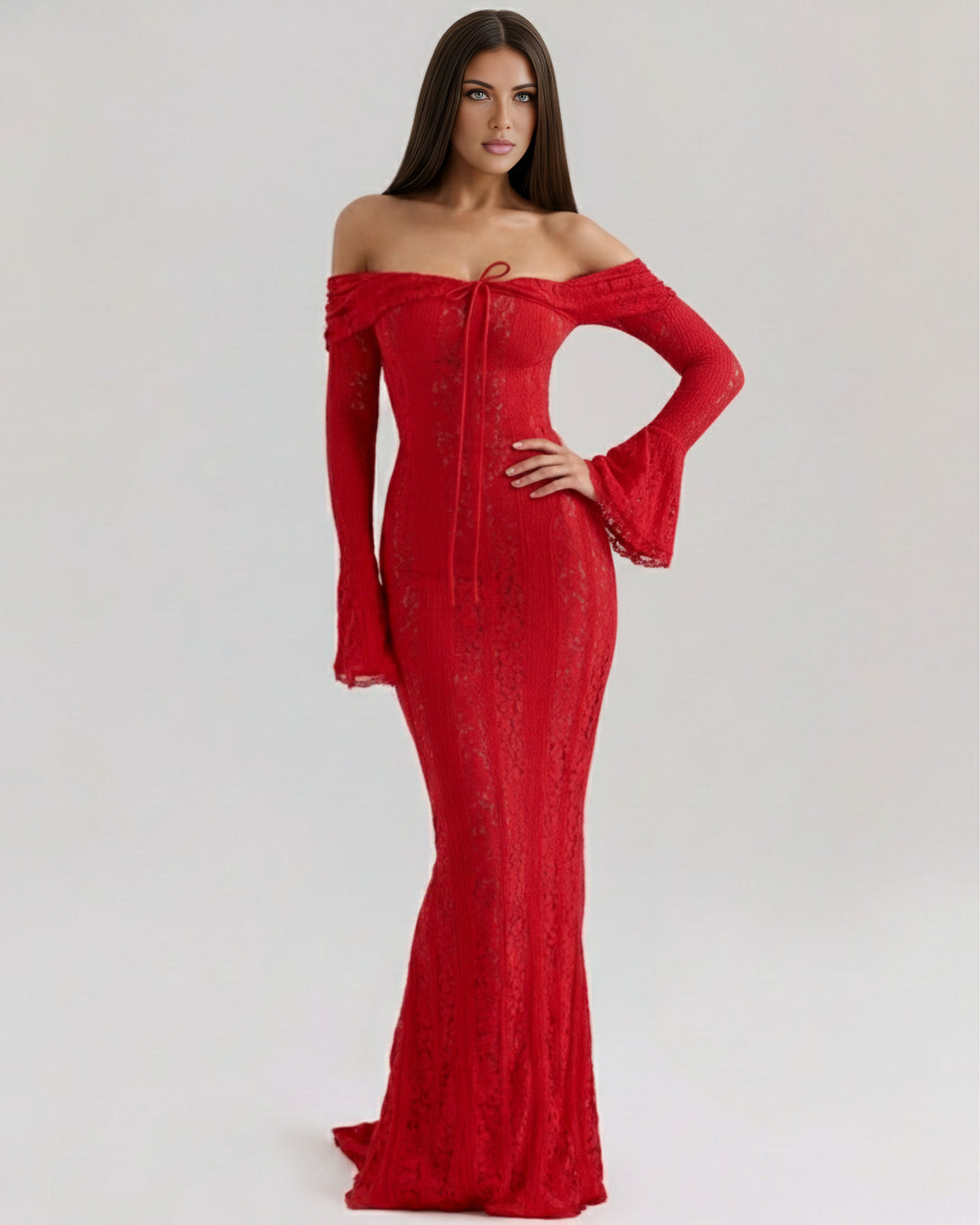 Alessandra | Off-Shoulder Slip Maxi Dress