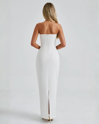 Ella | Strapless Sculpting Maxi Dress with Removable Mesh Scarf