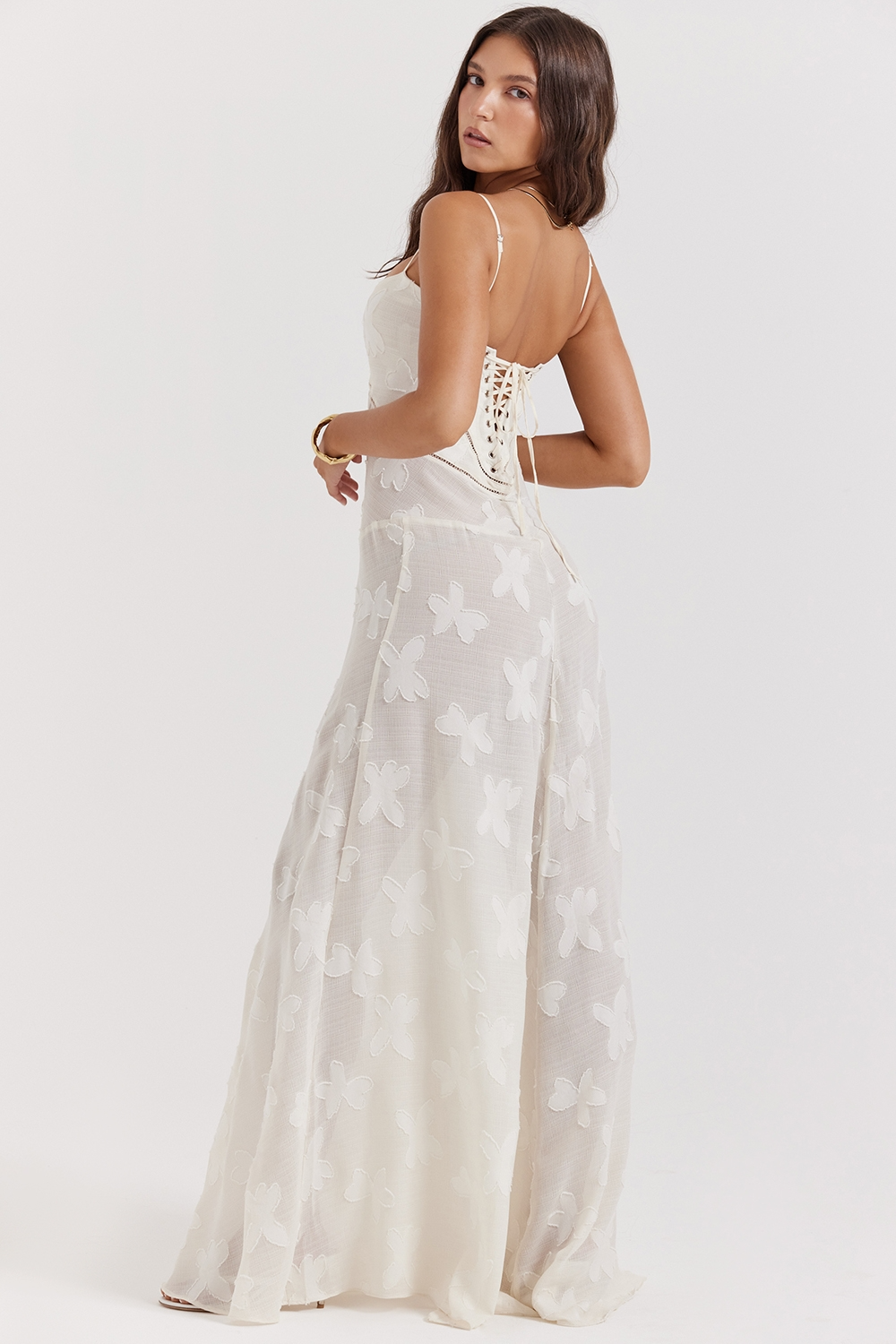 Sharon | Floral Embroidered Bodycon Maxi Dress