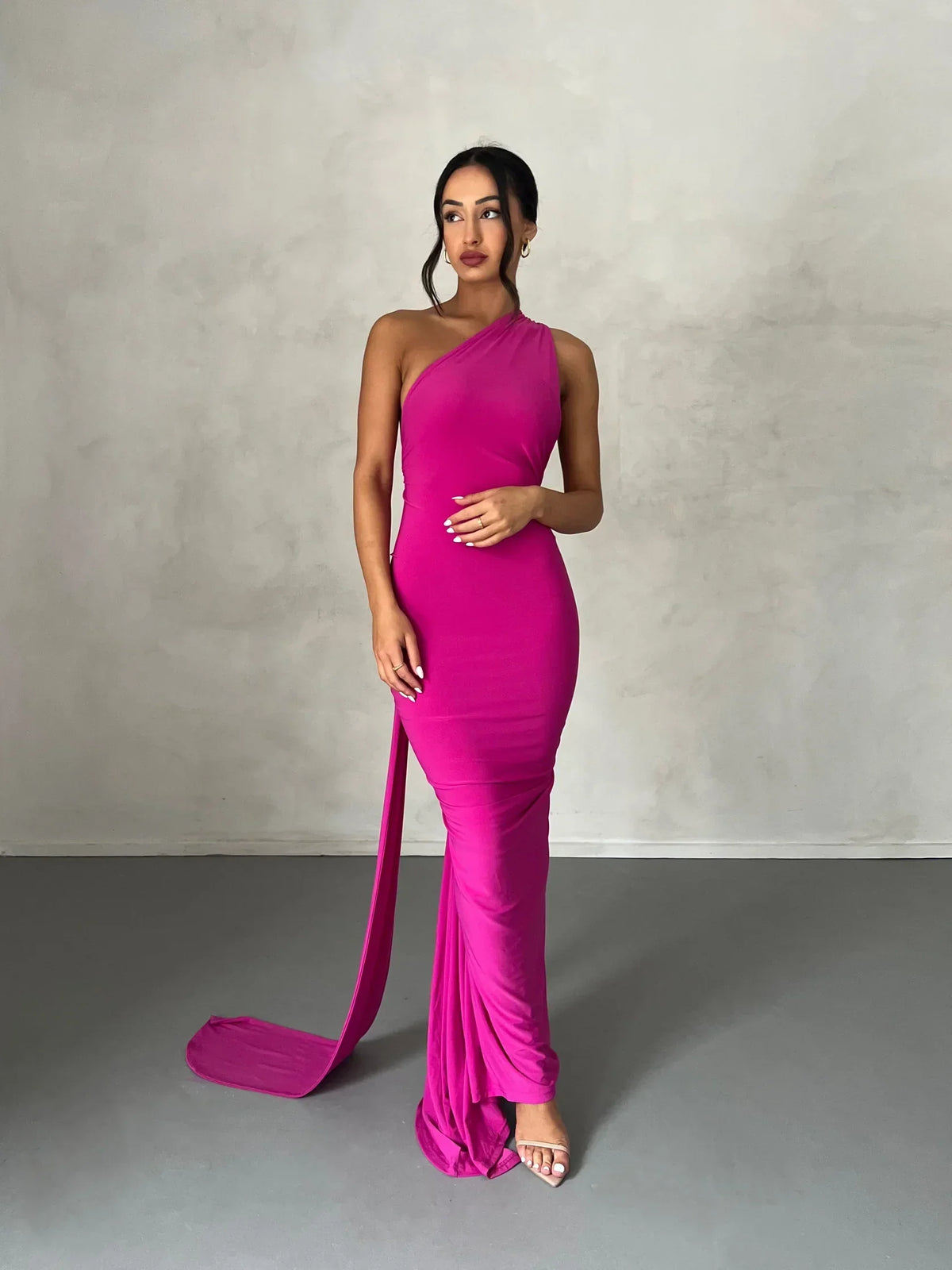 Tina | Versatile Sash One-Shoulder Grecian Maxi Dress