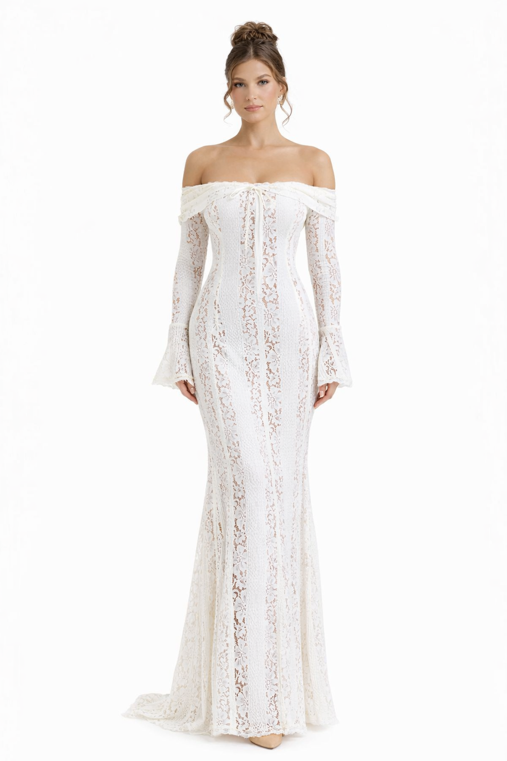 Annie | Sculpting Mesh Lined Stretch Floral Lace Dress