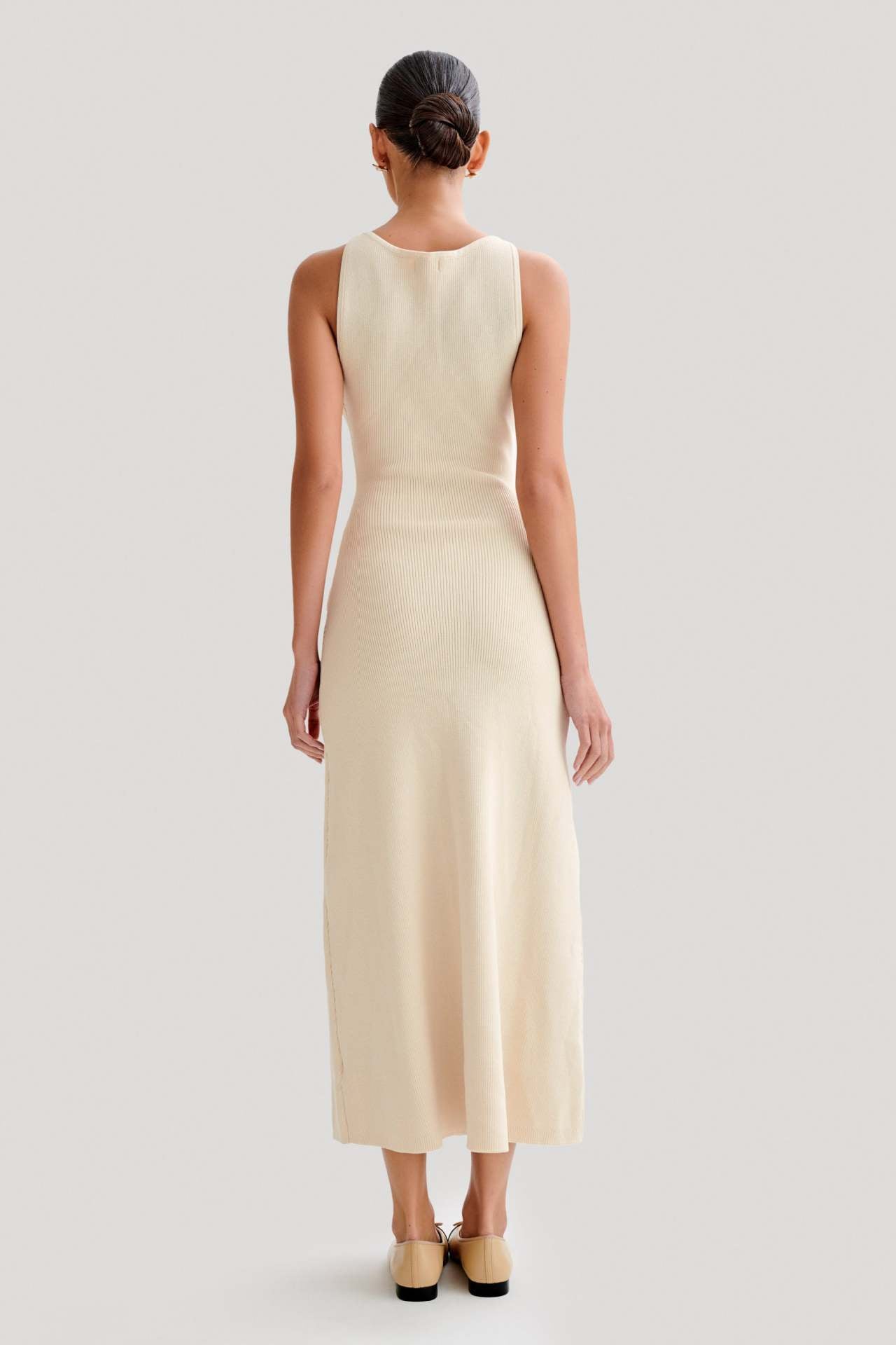 Gabriella | Sleeveless Ribbed Button-Down Maxi Dress