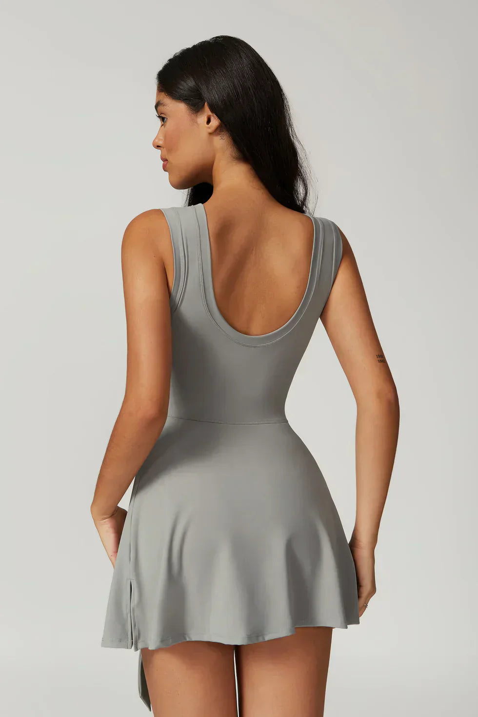 Chloe | High-Neck Tie-Front Wrap Mini Dress