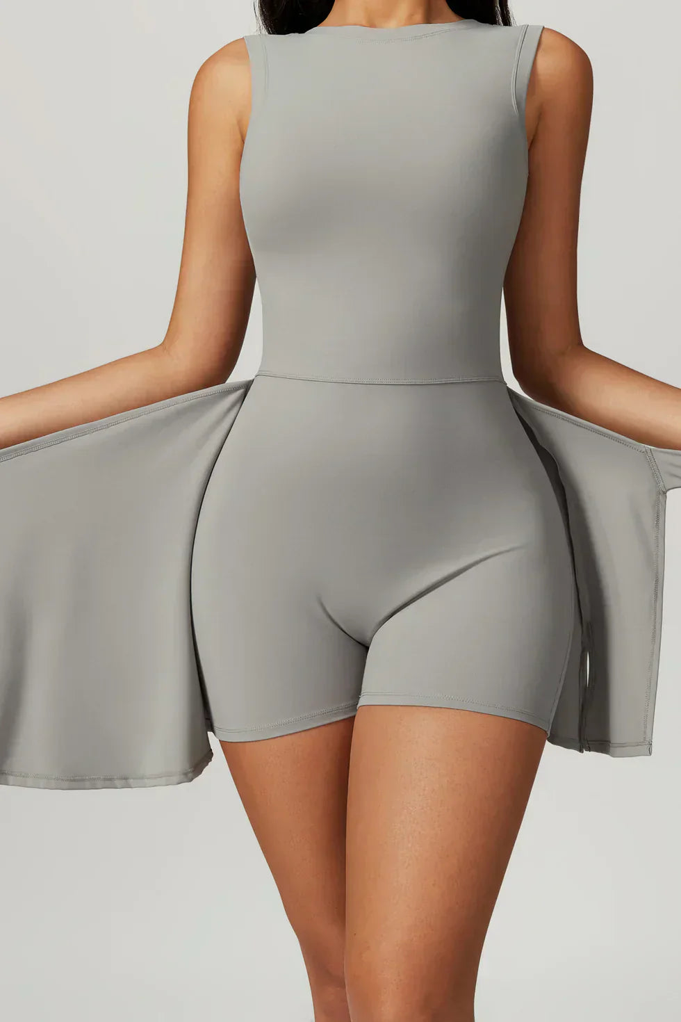 Chloe | High-Neck Tie-Front Wrap Mini Dress