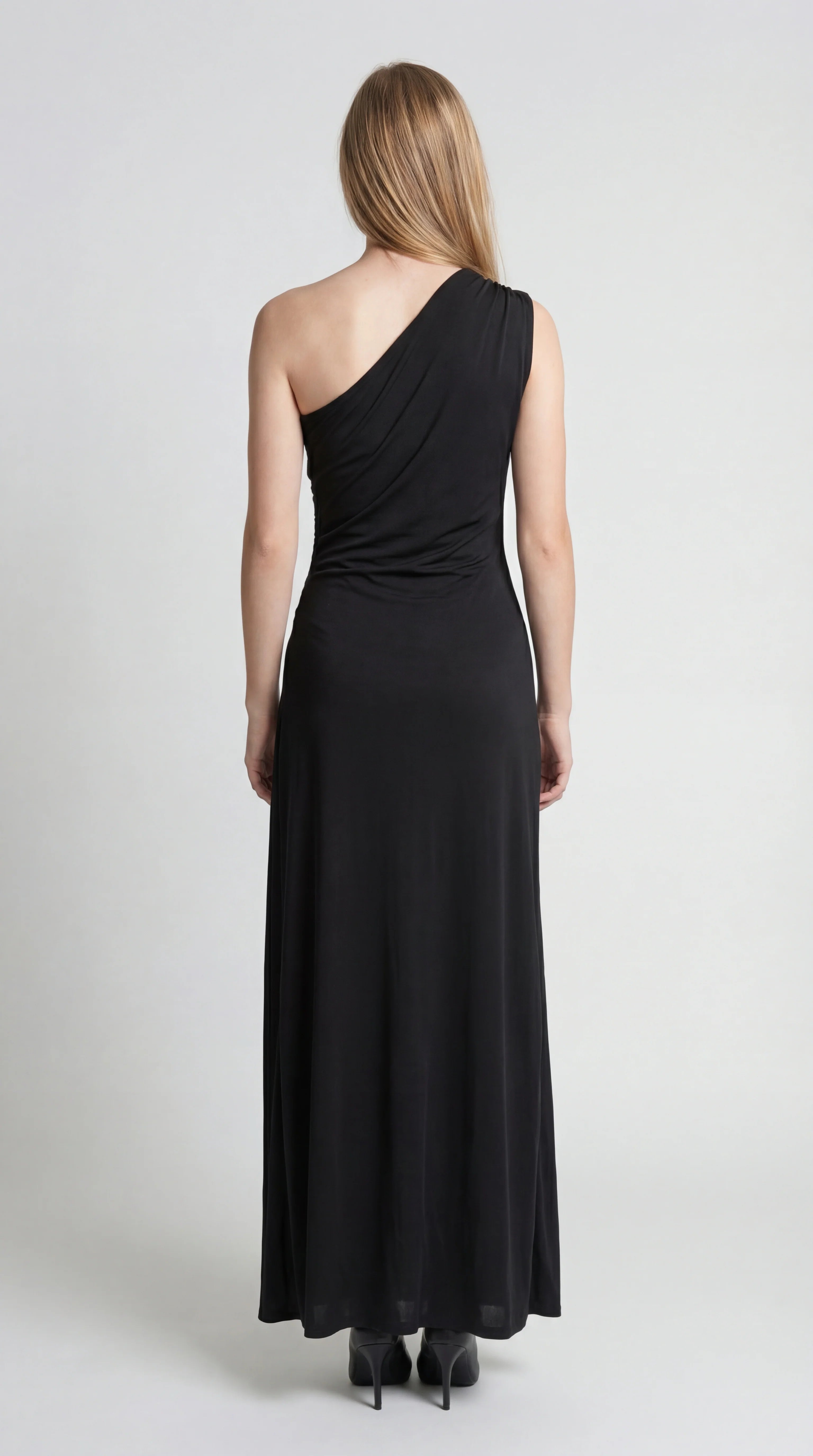Aurora | Asymmetric Draped One-Shoulder Maxi Dress