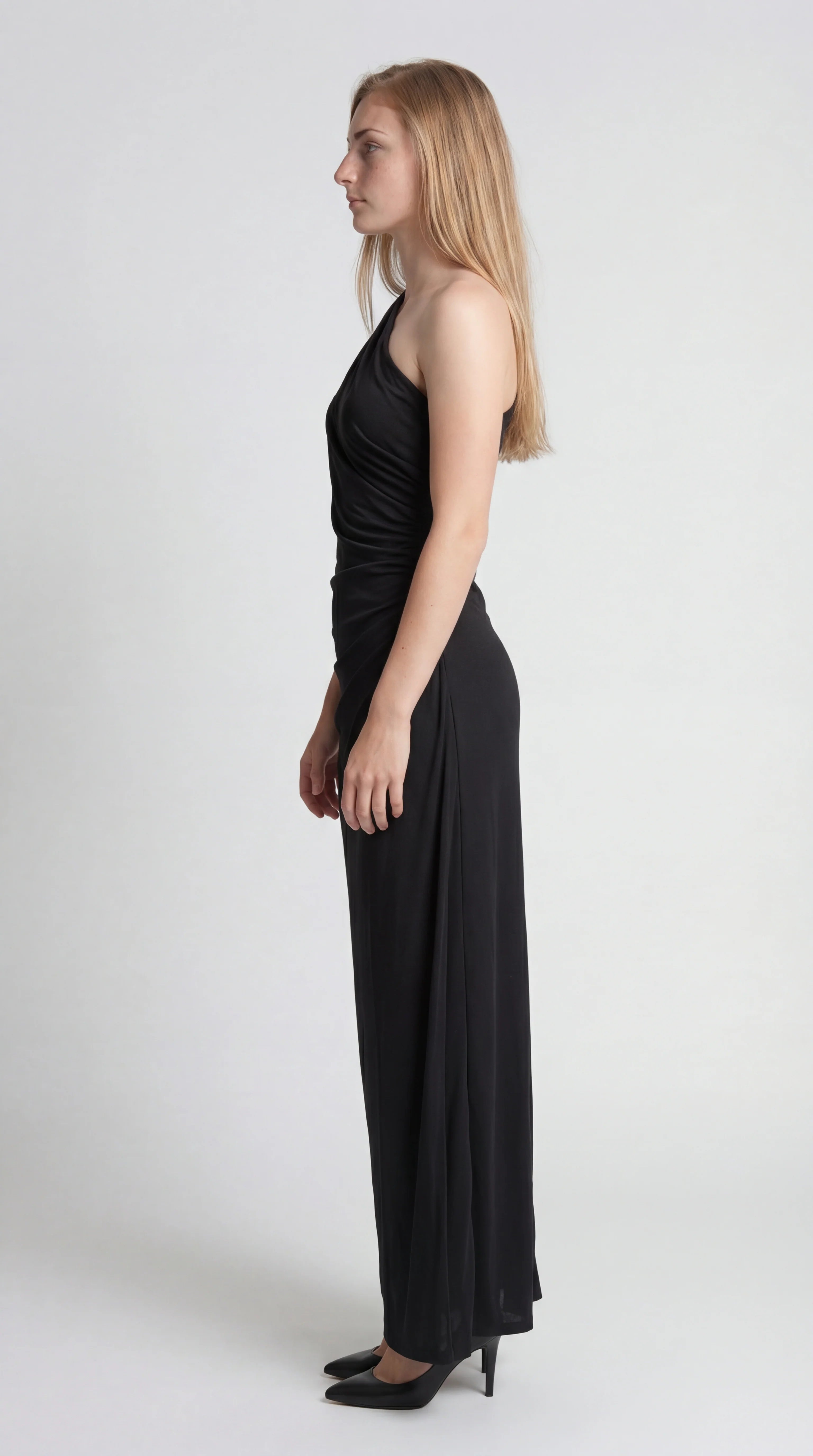 Aurora | Asymmetric Draped One-Shoulder Maxi Dress