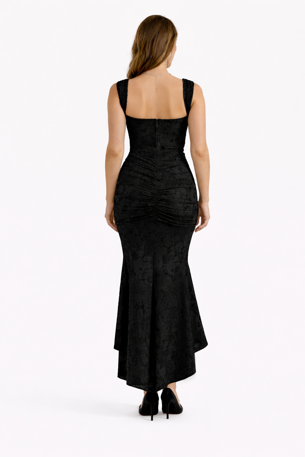 Cleo | Bias-Cut Luminous Cowl Neck Midi Dress