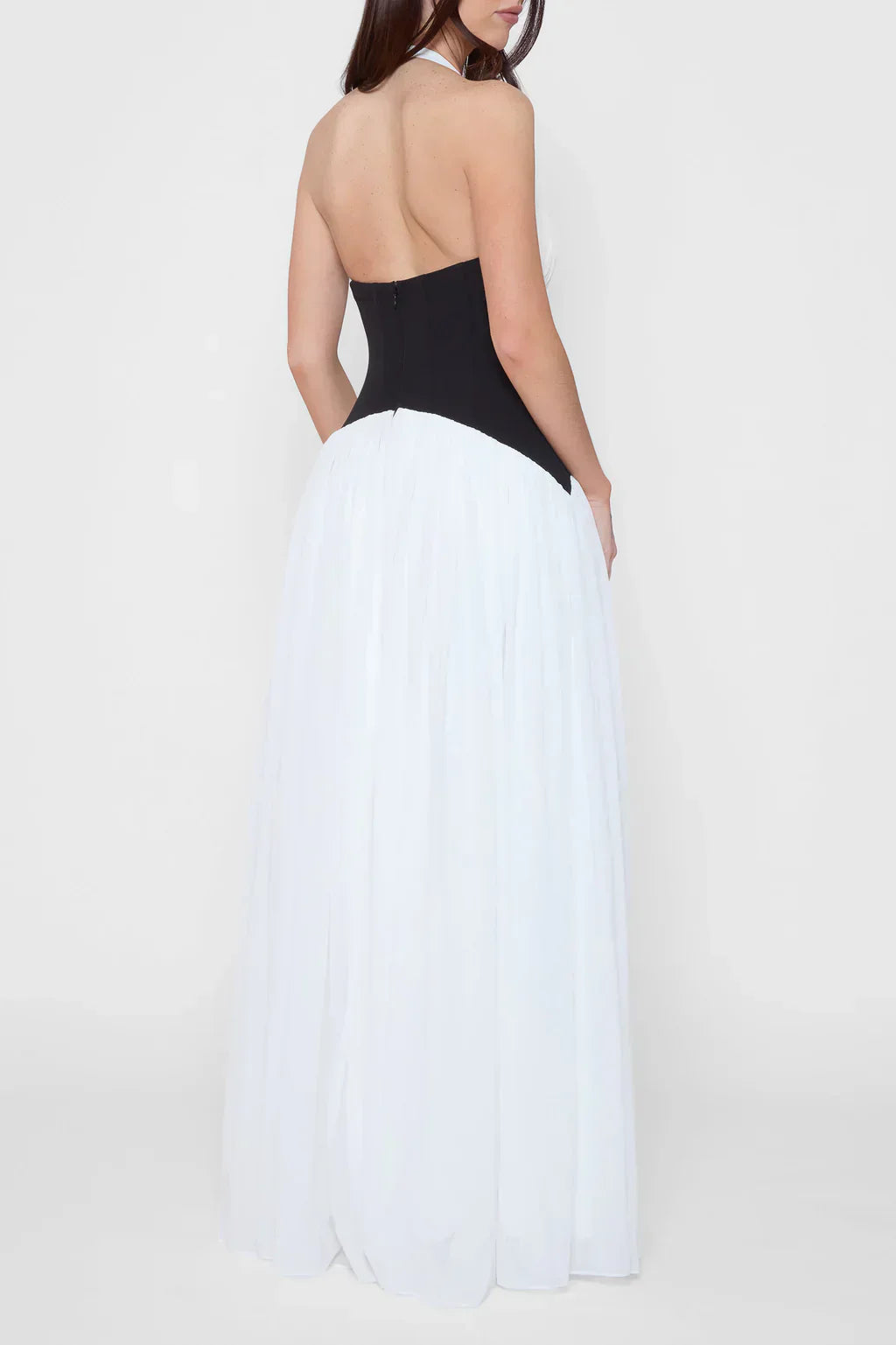 Leia | Sculpting Corset Waist Plunge Halterneck Maxi Dress